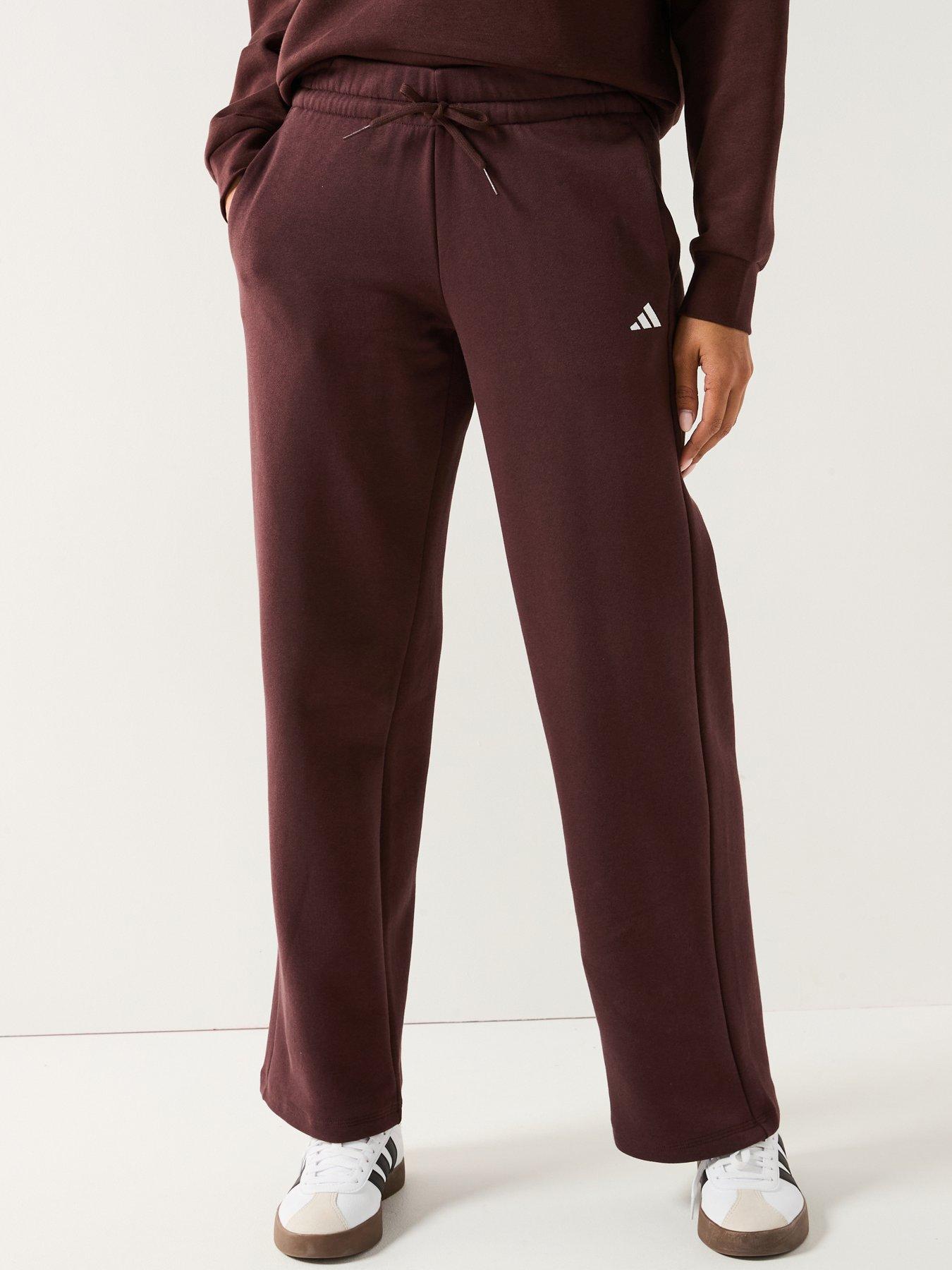 adidas-sportswear-womens-essentials-small-logo-feel-cozy-pants-brown