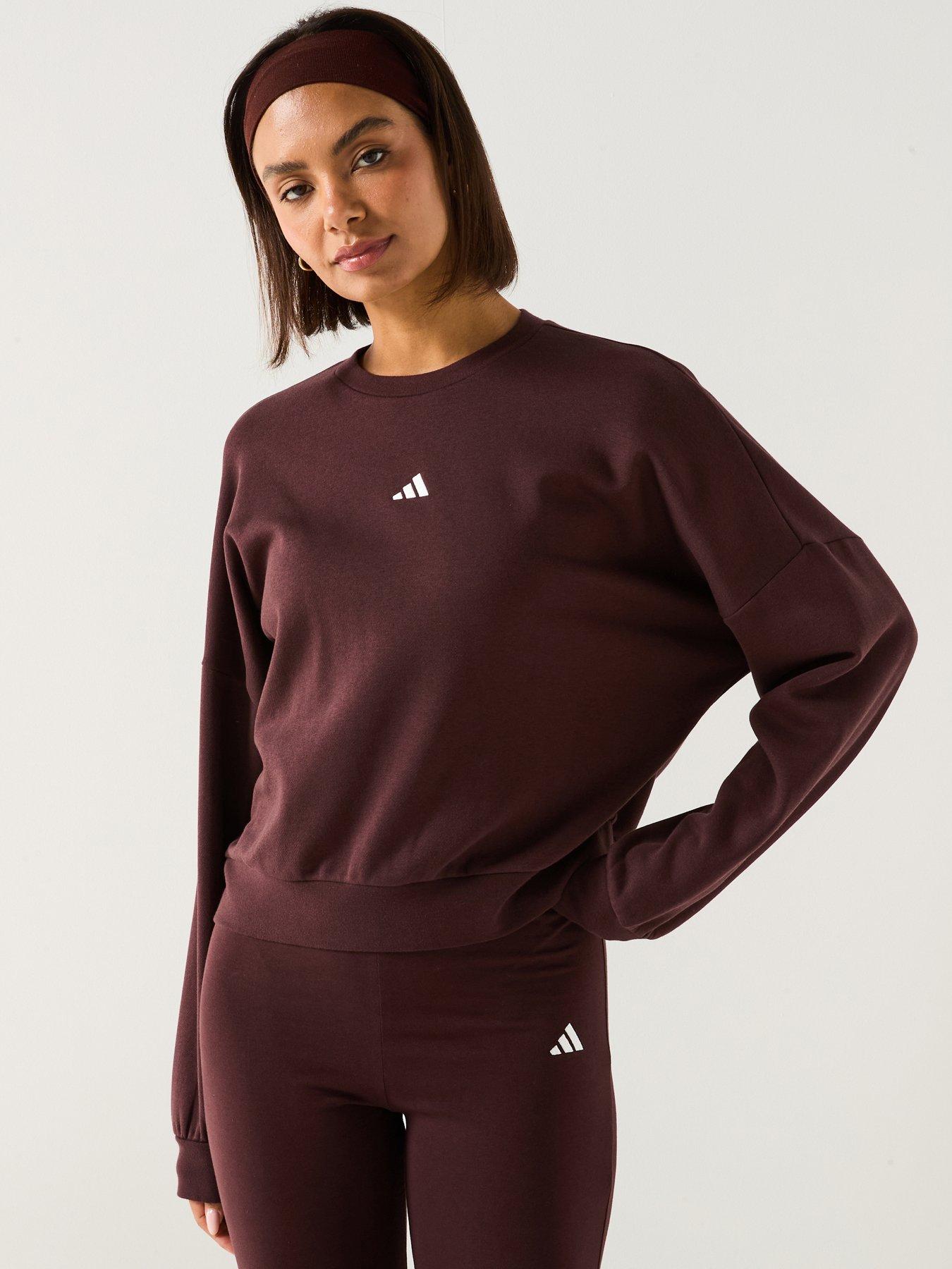 adidas-sportswear-womens-essentials-small-logo-feel-cozy-sweatshirt-brown