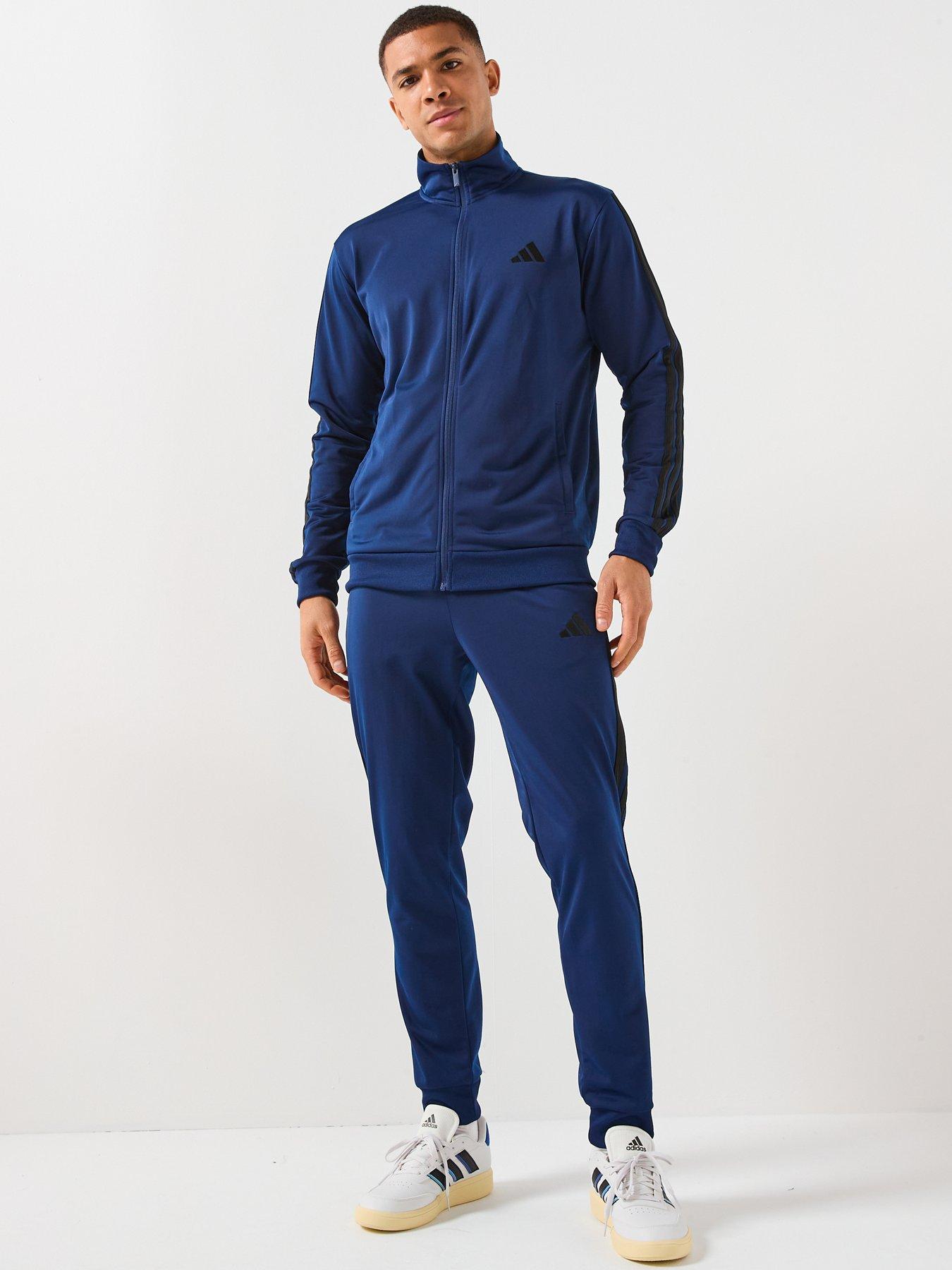 Image 1 of 6 of adidas Sportswear Men's Sportswear Basic 3-stripes Tricot Tracksuit - Blue