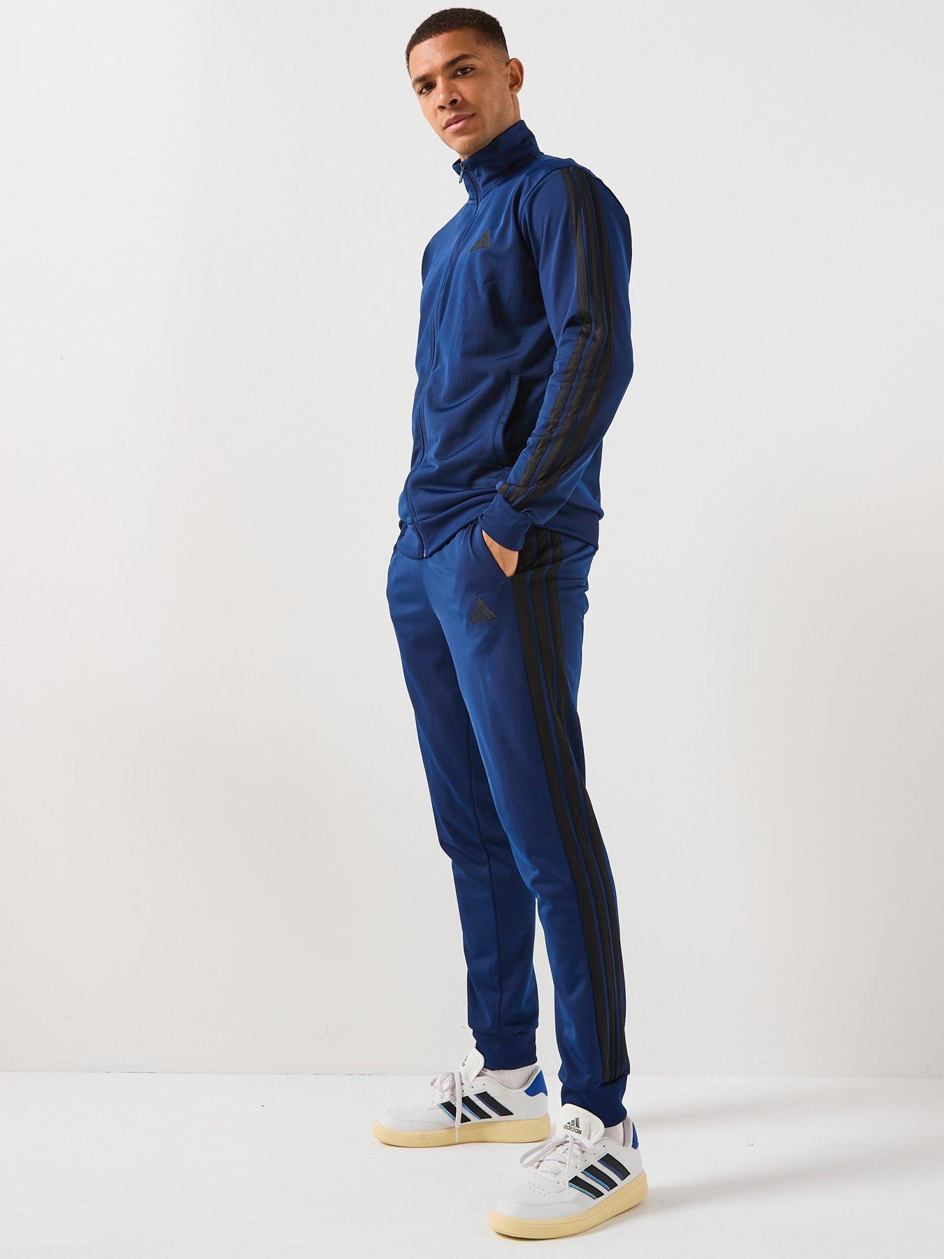 Image 3 of 6 of adidas Sportswear Men's Sportswear Basic 3-stripes Tricot Tracksuit - Blue