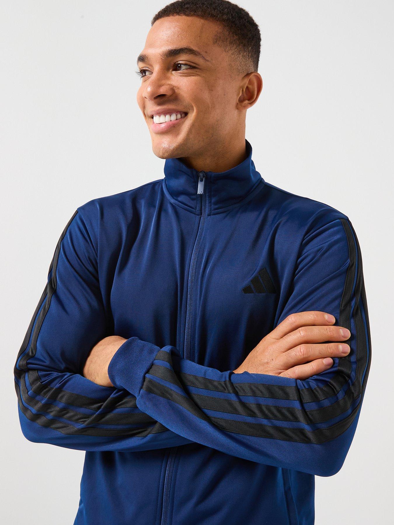 Image 4 of 6 of adidas Sportswear Men's Sportswear Basic 3-stripes Tricot Tracksuit - Blue
