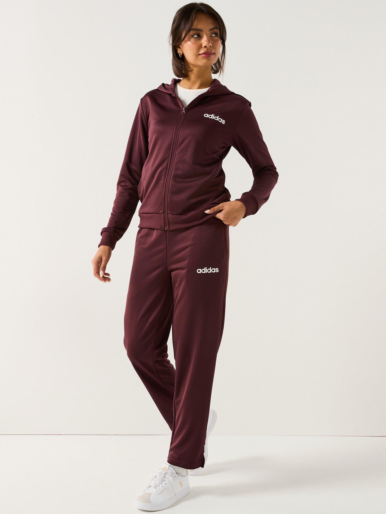 Image 1 of 6 of adidas Sportswear Women's Essentials Linear Tracksuit - Red