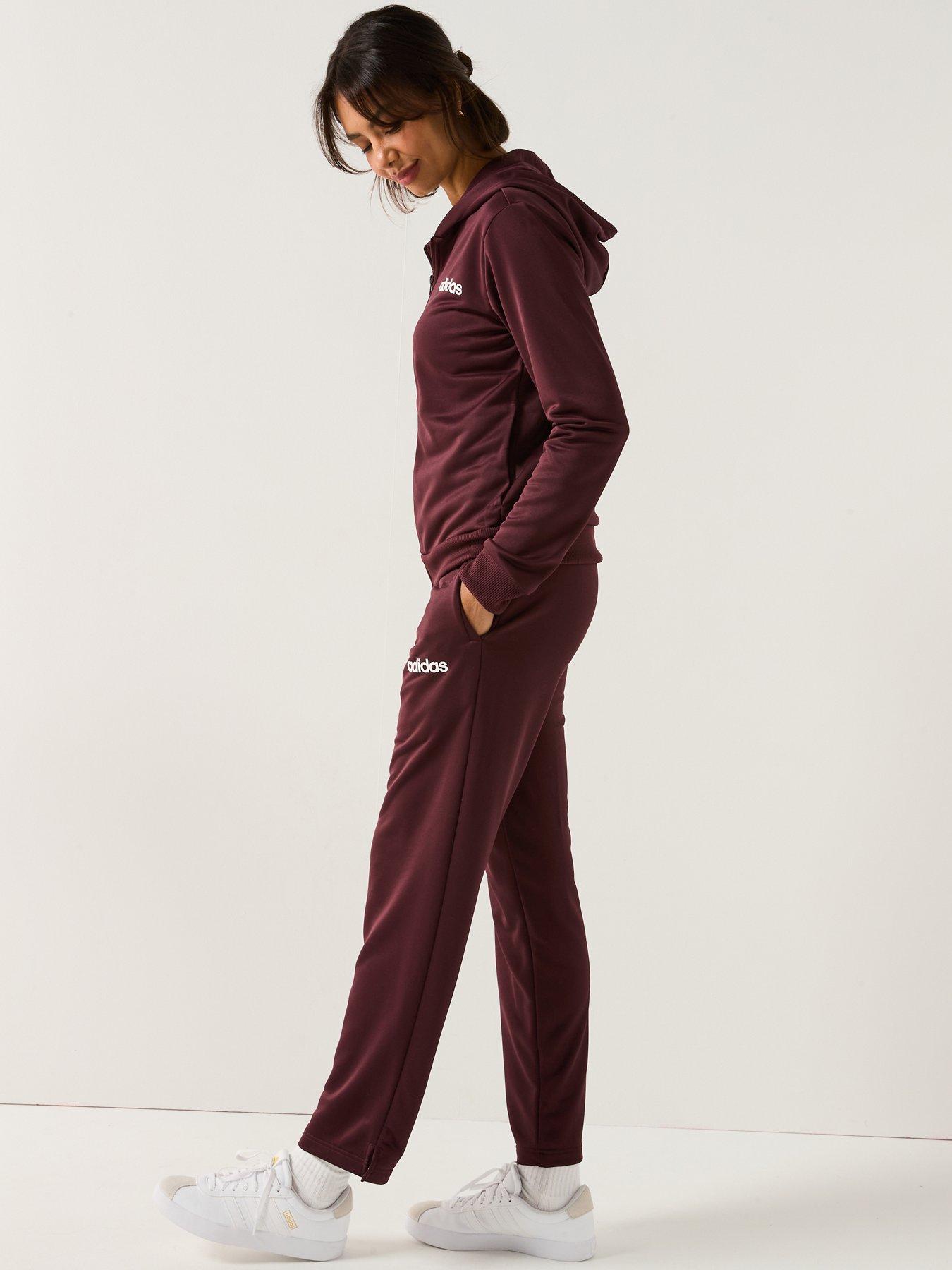 Image 3 of 6 of adidas Sportswear Women's Essentials Linear Tracksuit - Red