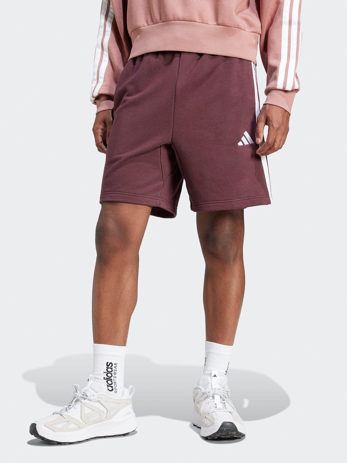 adidas Sportswear Men's Essential 3-stripes French Terry Short - Red