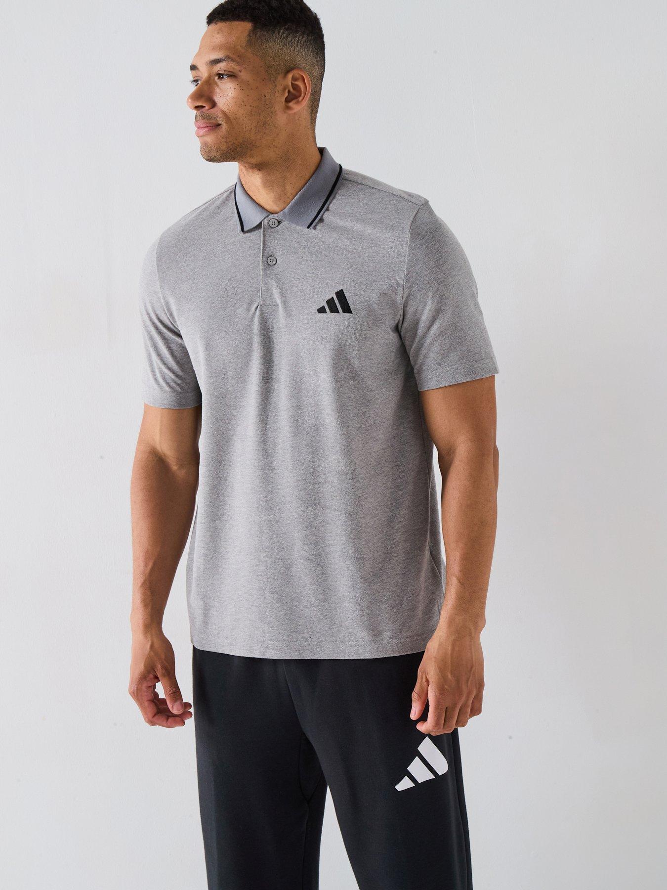 adidas Sportswear Men's Essentials Small Logo Piqué Polo Shirt - Grey