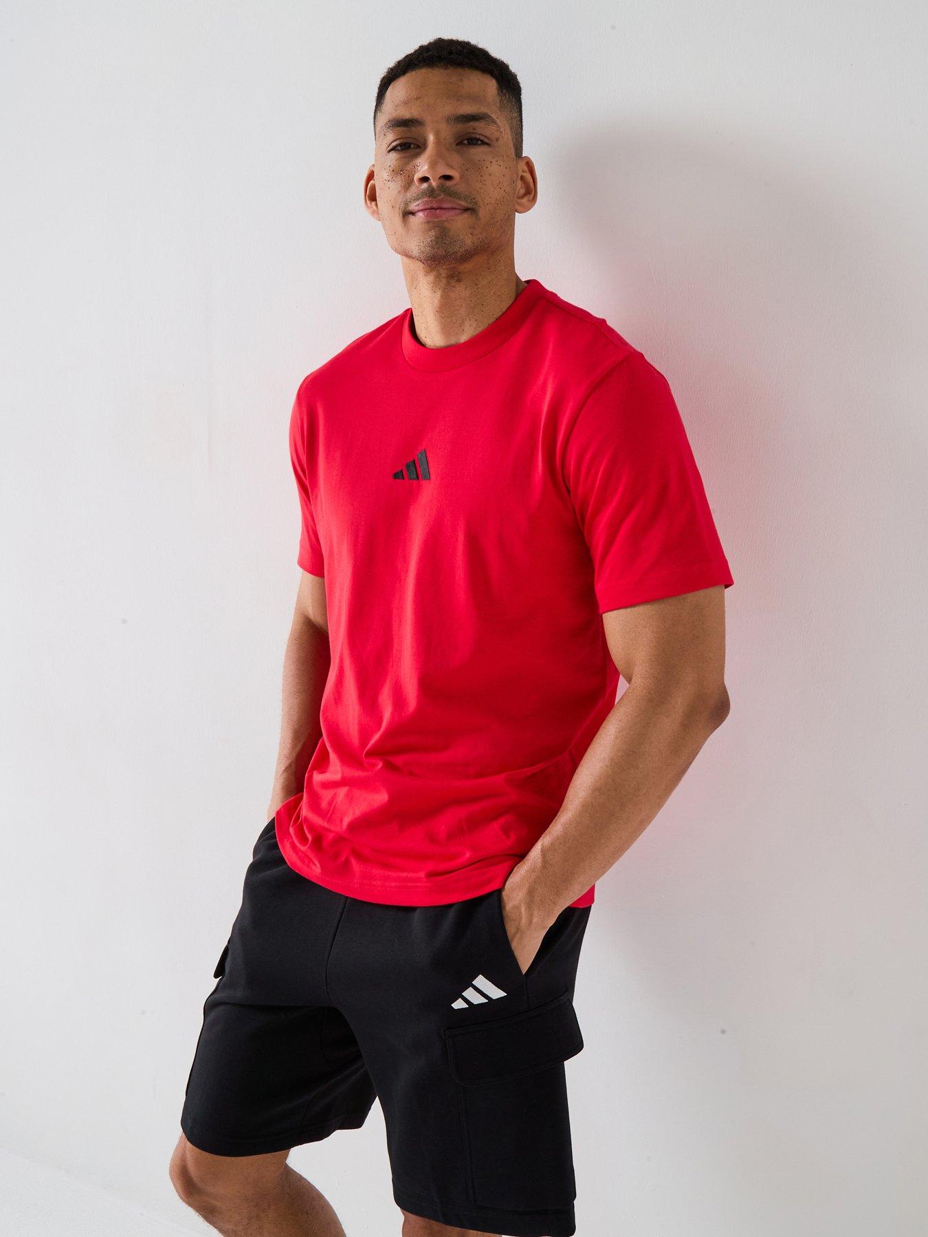 adidas Sportswear Men's Essentials Small Logo Jersey T-Shirt - Red