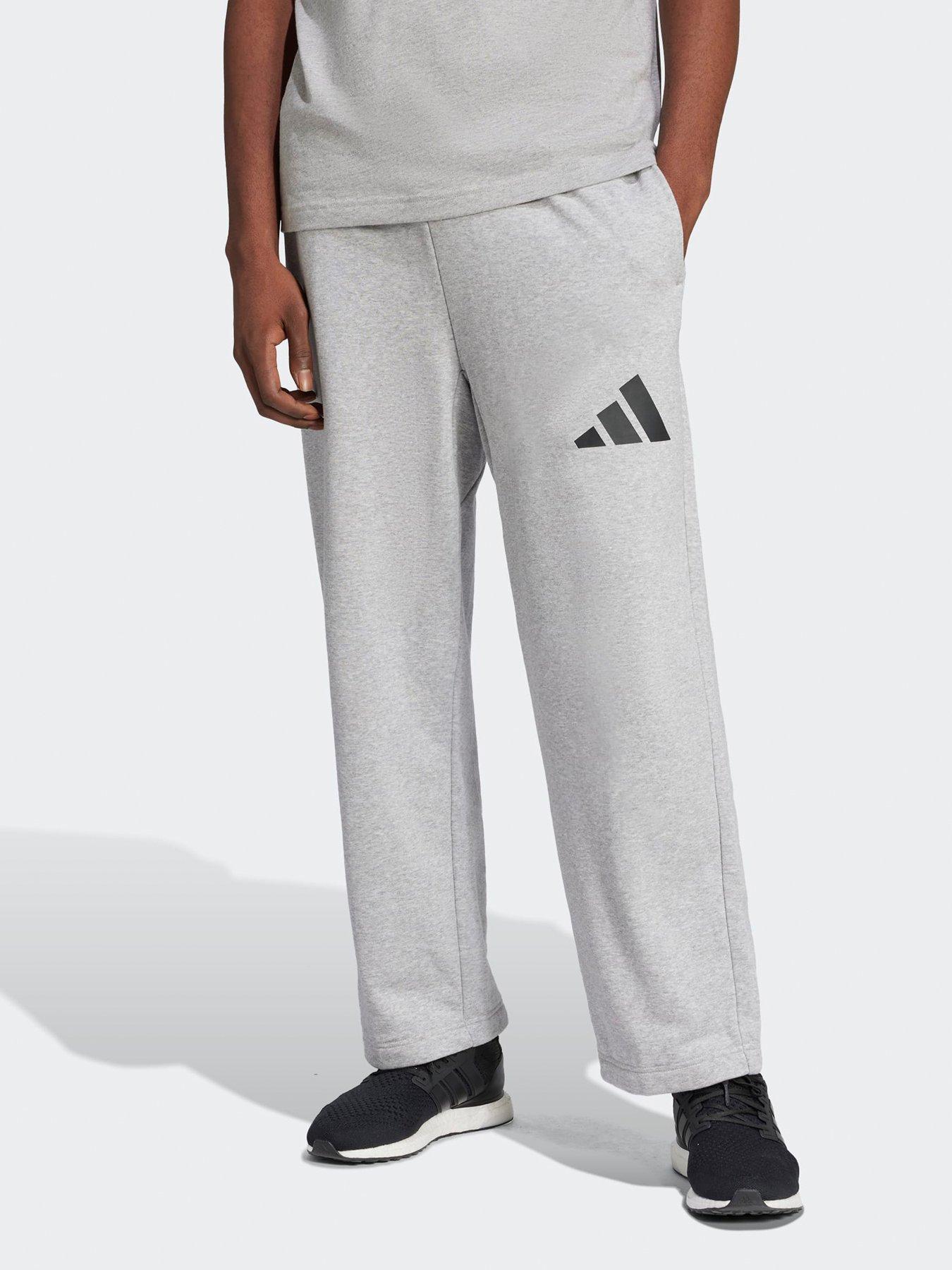 undefined Men's Essentials Wide Leg 3 Bar Logo Joggers - Grey