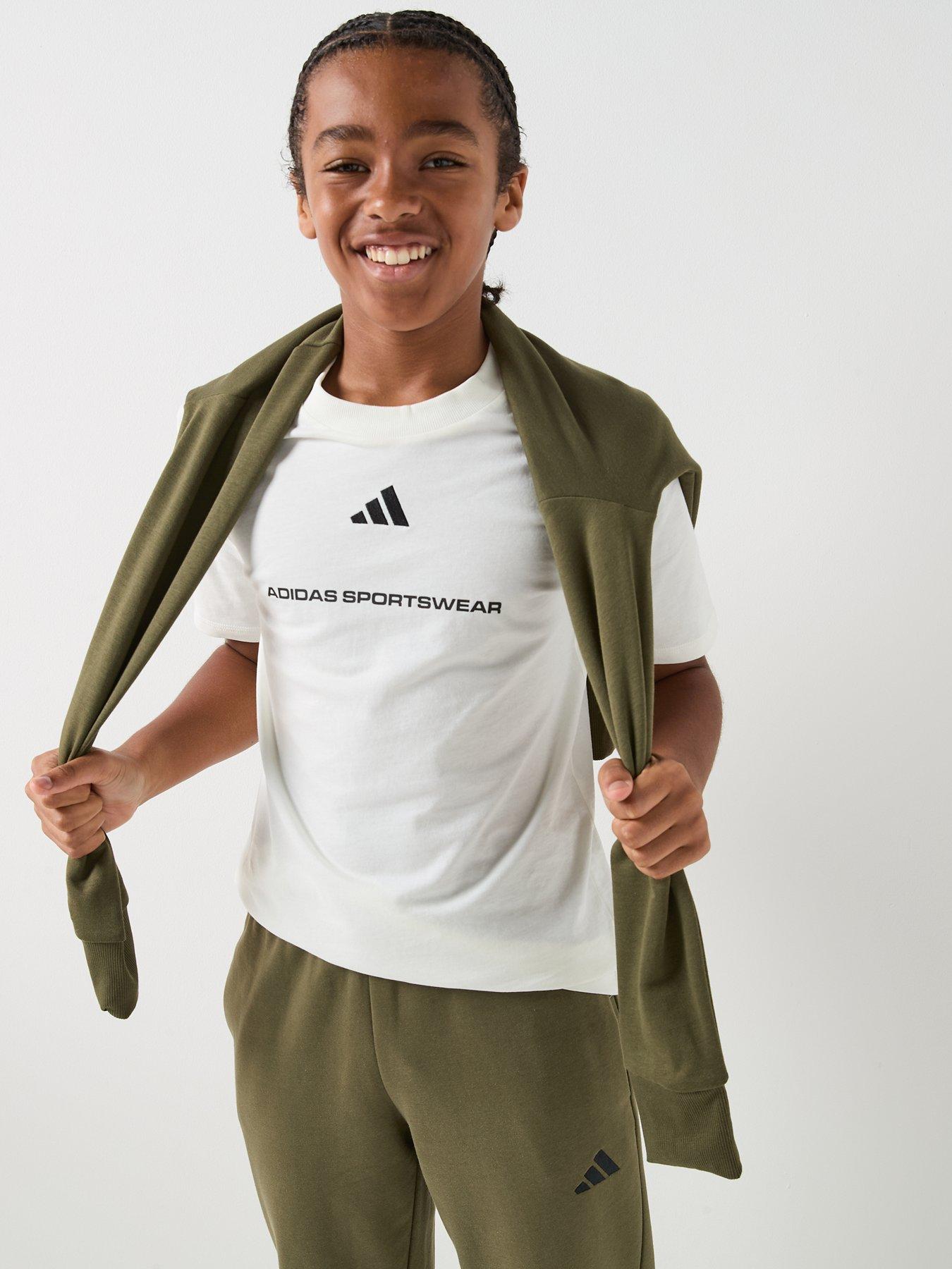 Image 5 of 6 of adidas Sportswear Junior Boys Logo T-Shirt- White