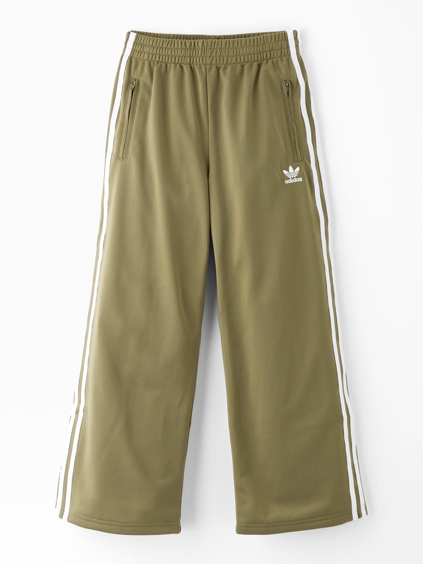 adidas Originals Junior Girls Wide Leg Firebird Trousers - Green