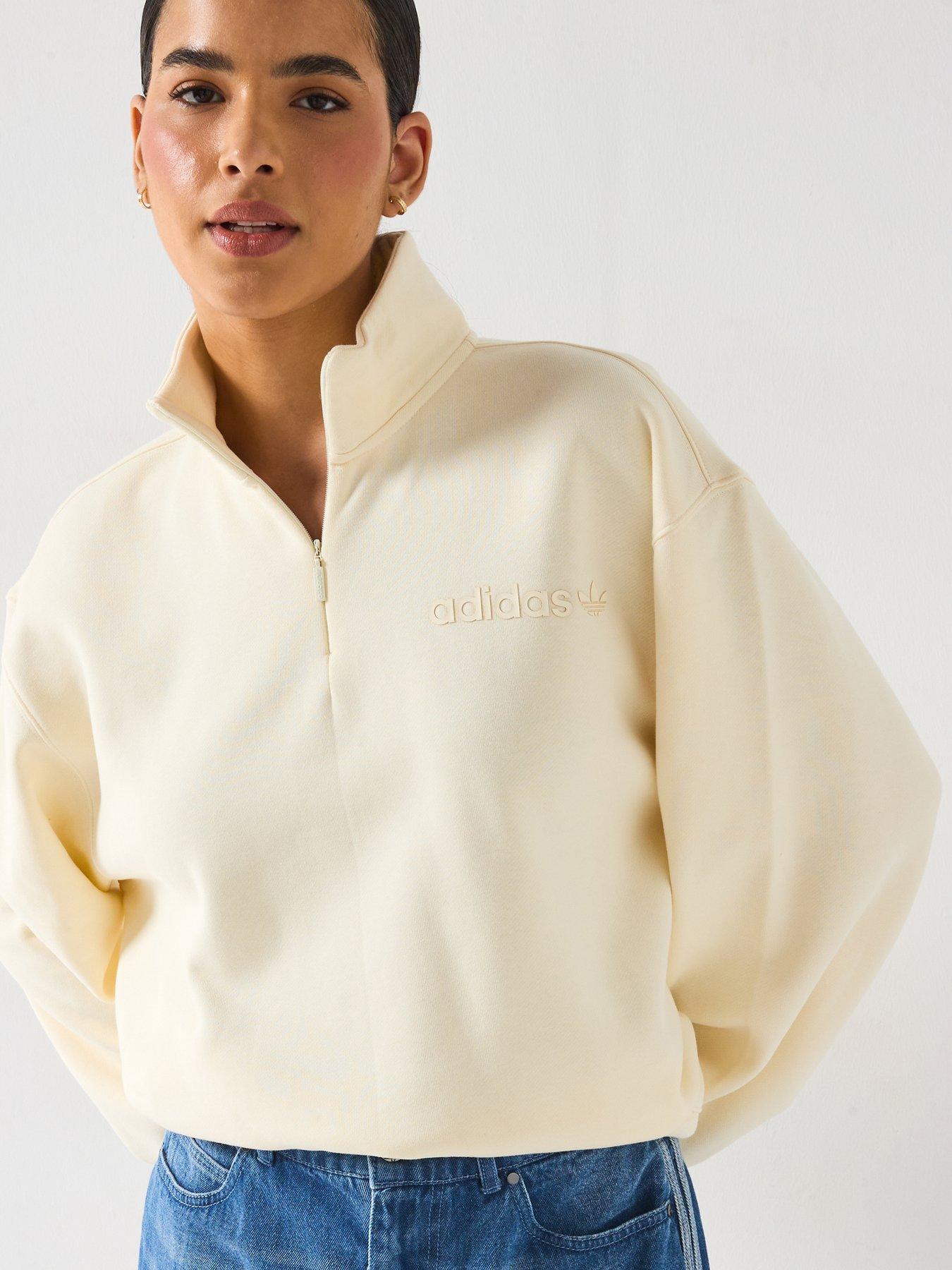adidas Originals Women's Essential Cream Quarter Zip - Beige