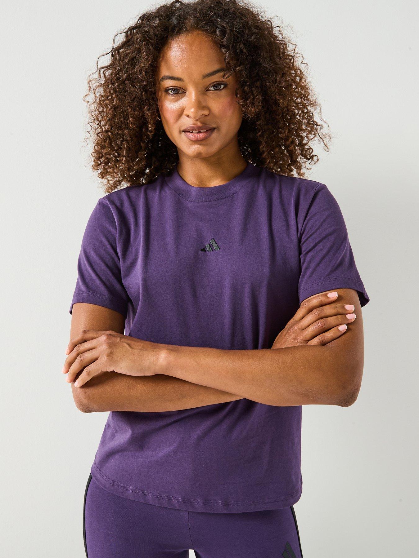 adidas Sportswear Women's Essentials Small Logo Cotton T-shirt - Purple