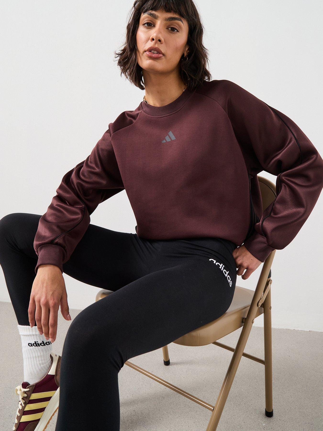 adidas-sportswear-womens-stadium-3-stripes-crew-brown