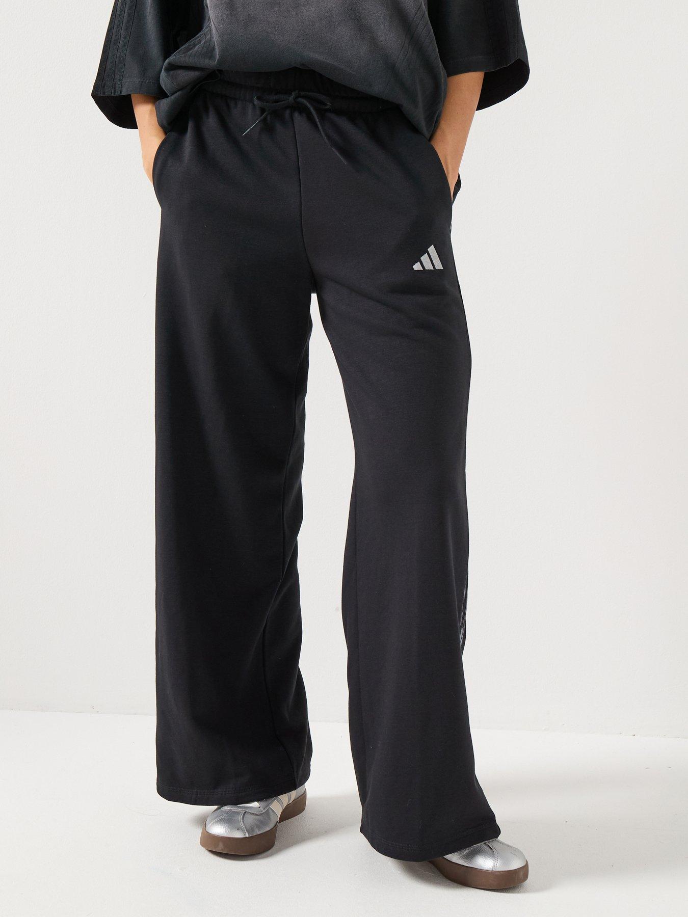 adidas Sportswear Women's Animal Print 3-stripes Open Hem Pants - Black