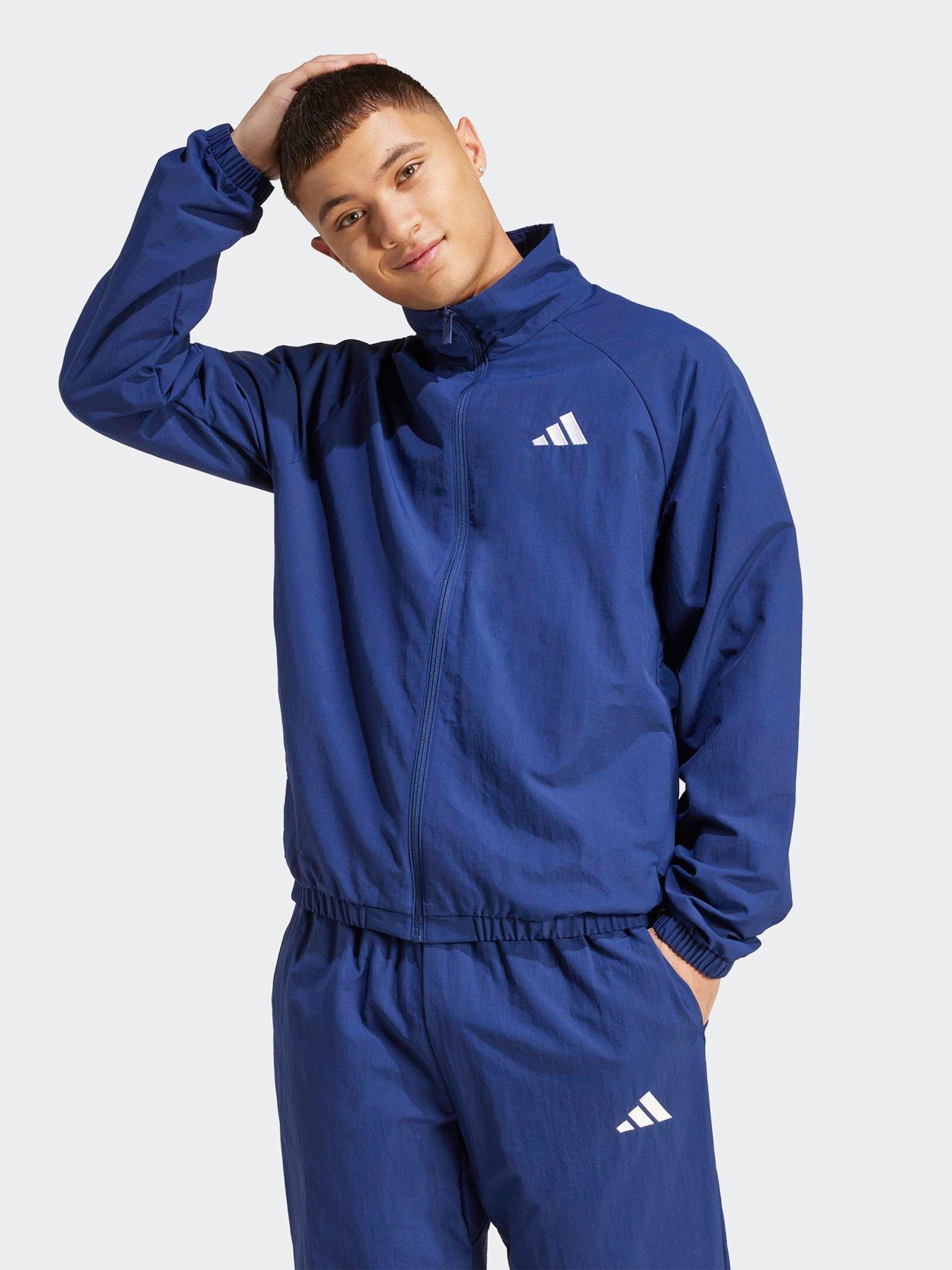 adidas Sportswear Men's Essential Small Logo Windbreaker - Blue