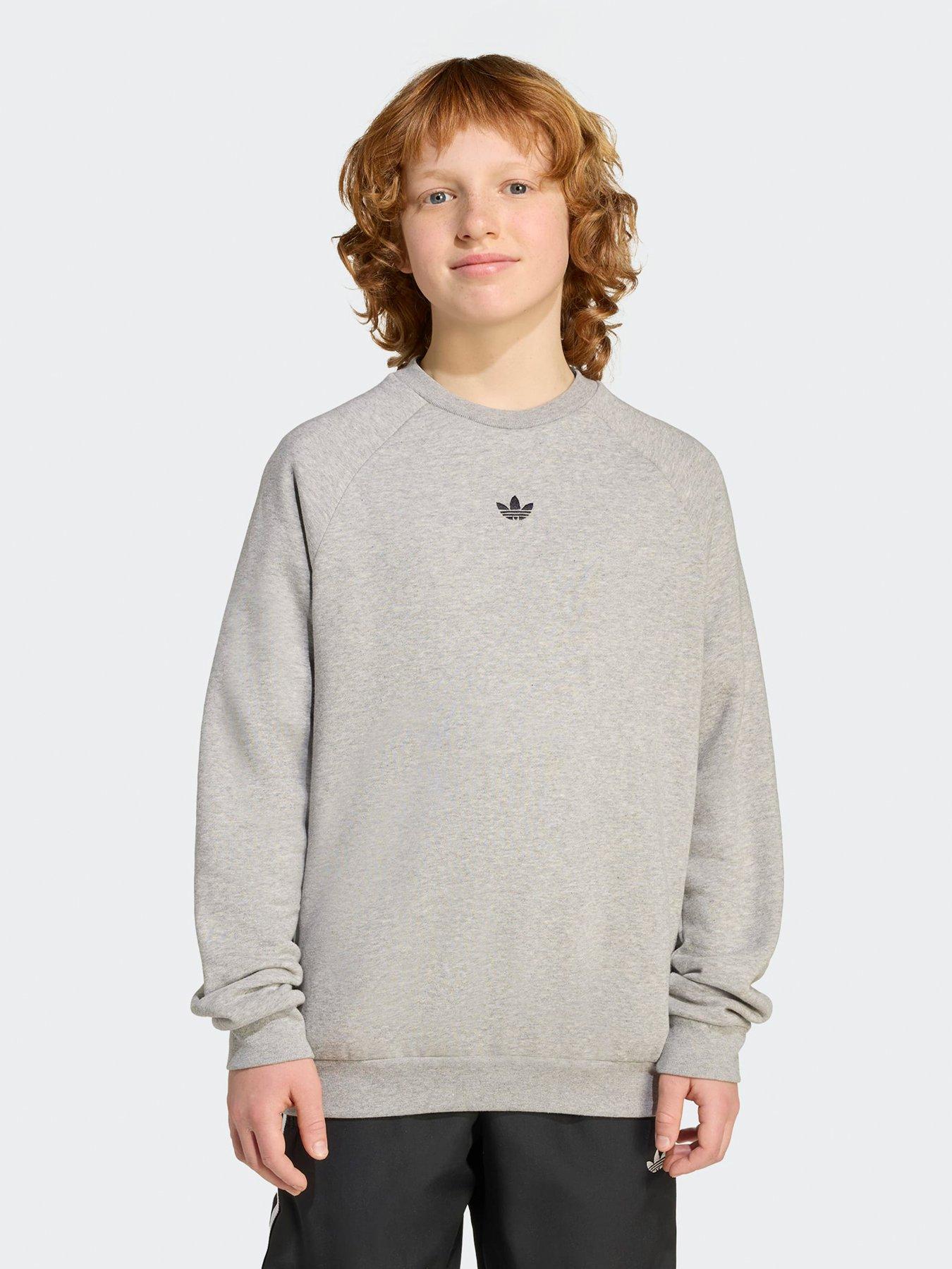 adidas Originals Junior Boys Adicolour Crew Jumper - Grey