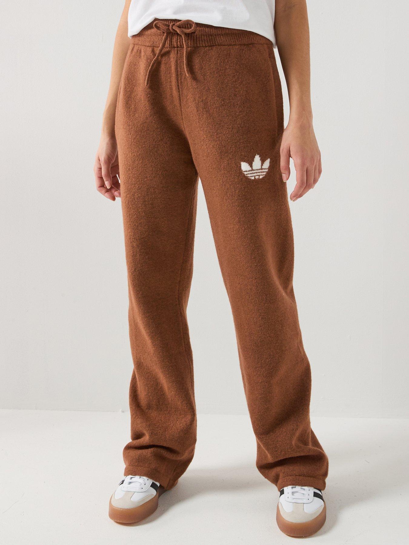 adidas-originals-womens-knitted-pants-brown
