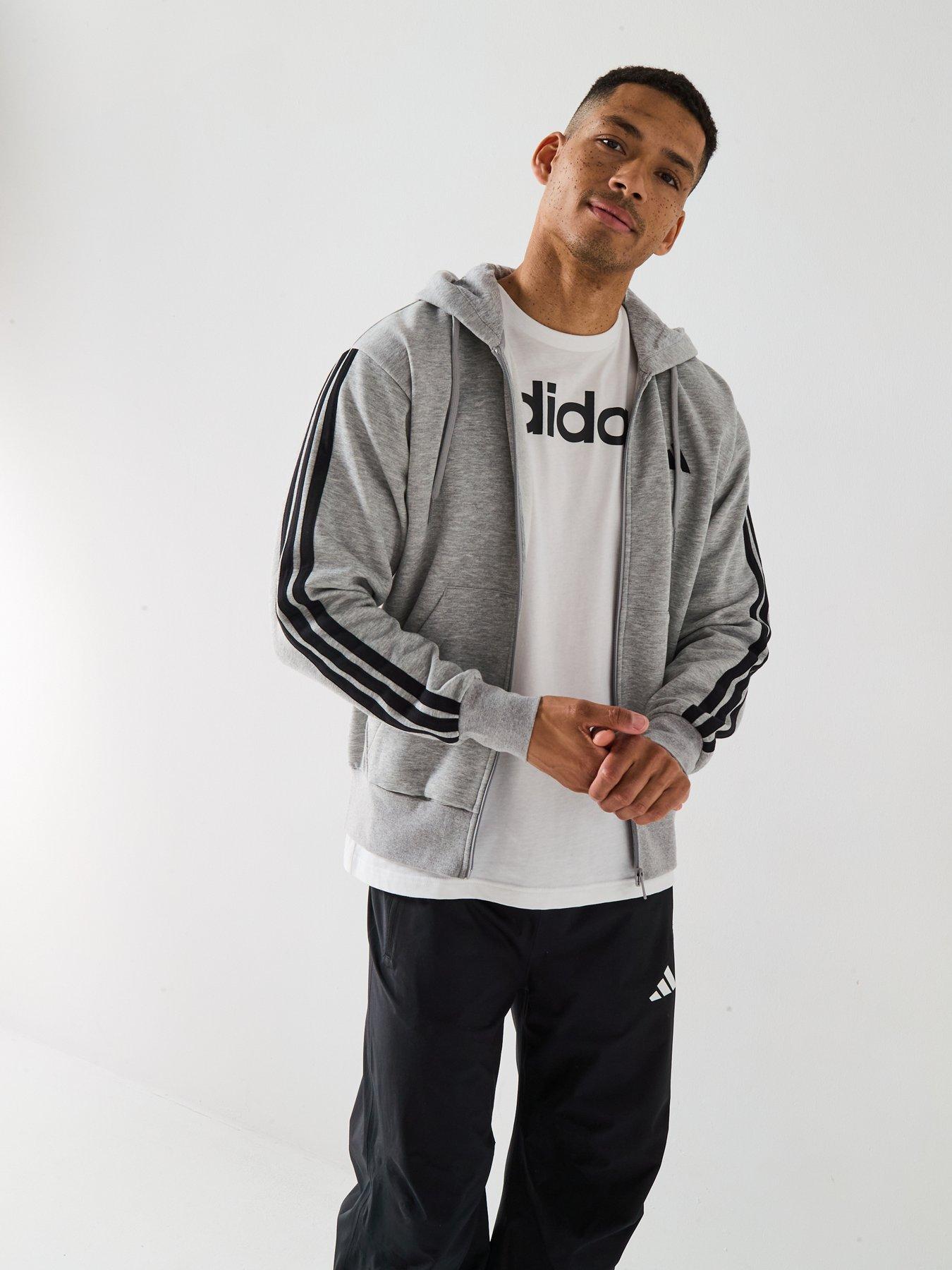 adidas-sportswear-mens-essential-3-stripes-fleece-hoodie-greydetail
