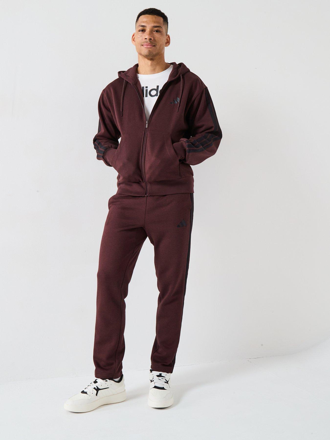 adidas-sportswear-mens-essential-3-stripes-fleece-hoodie-brownback