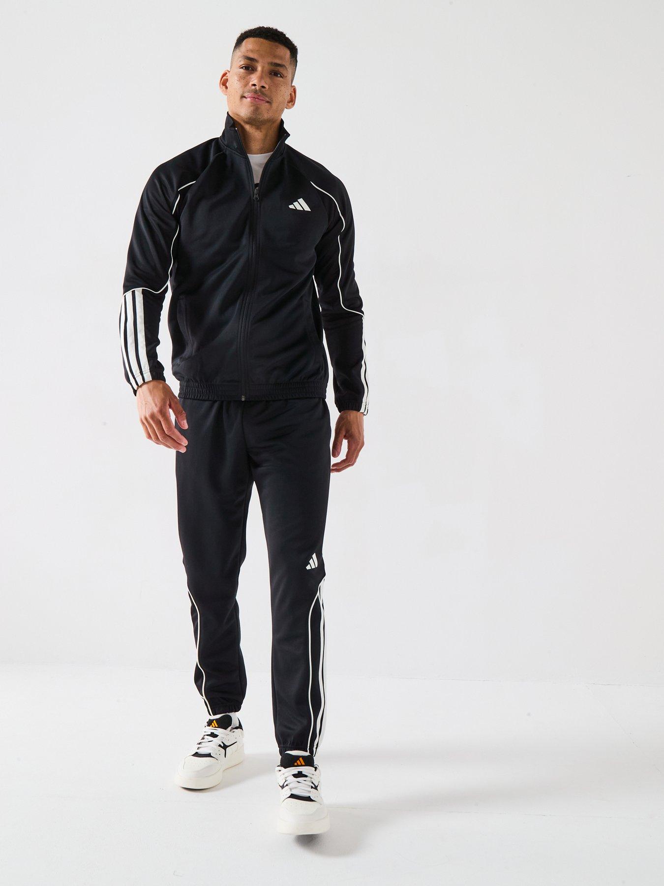 Image 3 of 6 of adidas Sportswear Men's 3 Stripes Tracksuit - Black