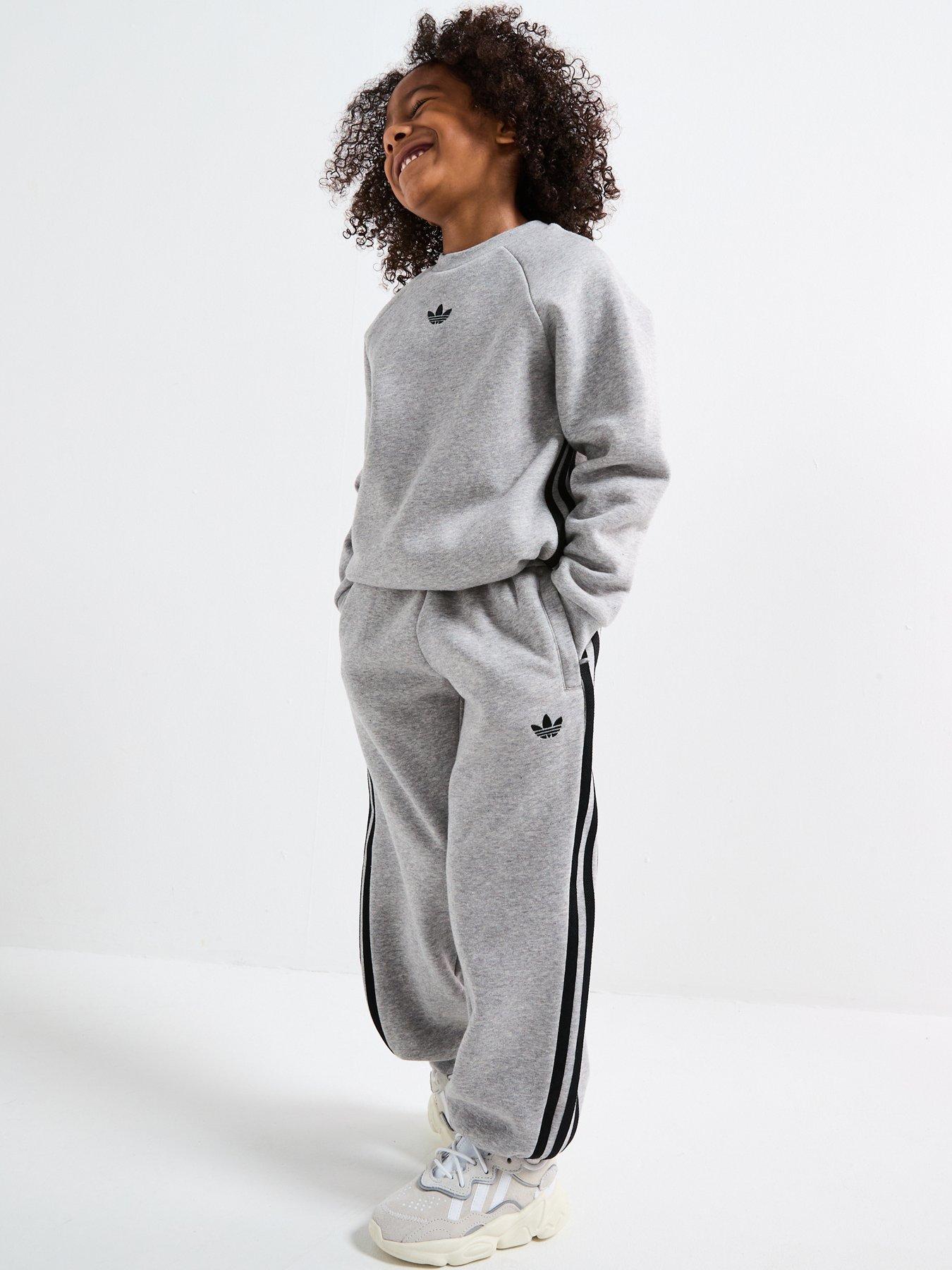 adidas Originals Kids Boys Adicolor Crew And Jogger Set - Grey