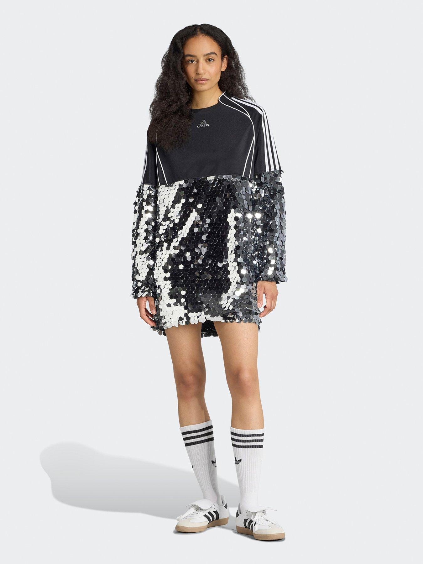 adidas Originals Womens Teamgeist Sequins Mini Dress - Black
