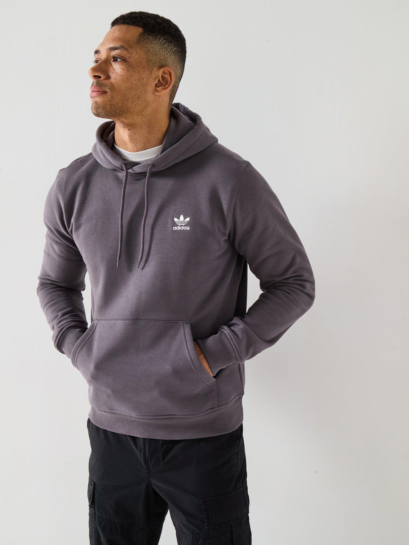 adidas Originals Men's Trefoil Essentials Hoodie - Grey