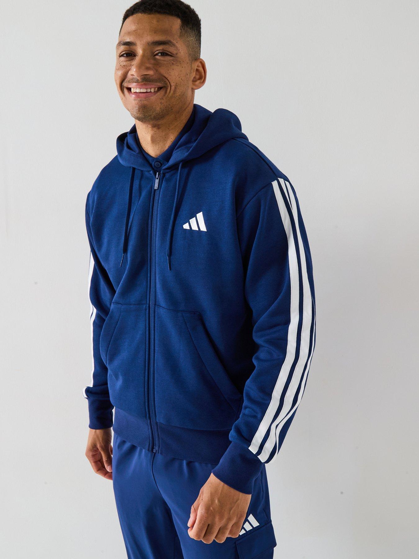 adidas Sportswear Men's Essentials 3-stripes Fleece Hoodie - Blue