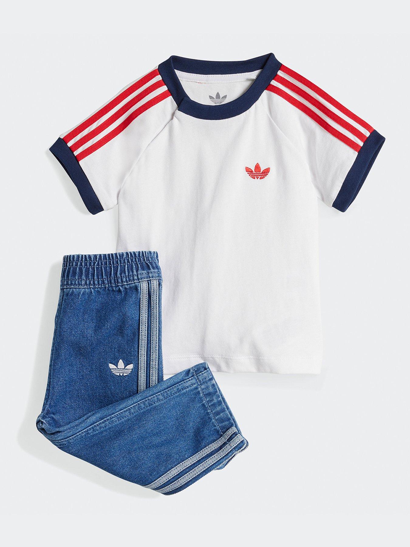 adidas Originals Infant Unisex Denim Tee Set - White