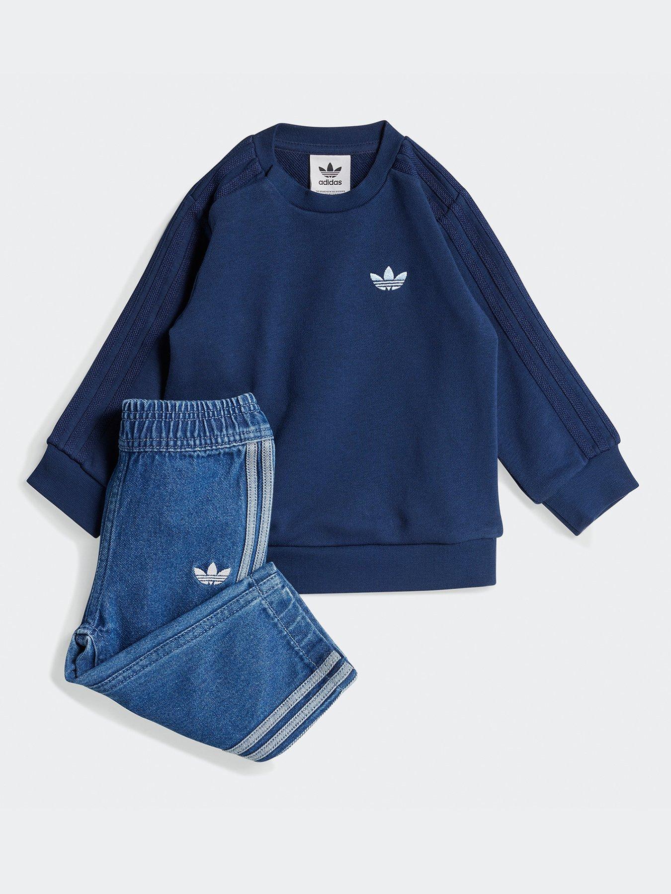 adidas Originals Infant Unisex Denim Crew Set - Blue