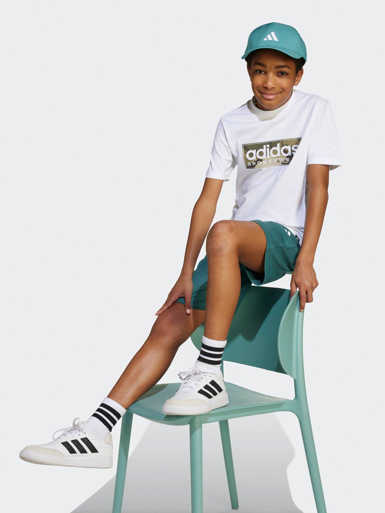 Image 3 of 5 of adidas Sportswear Junior Boys Camo Linear Graphic T-shirt -white