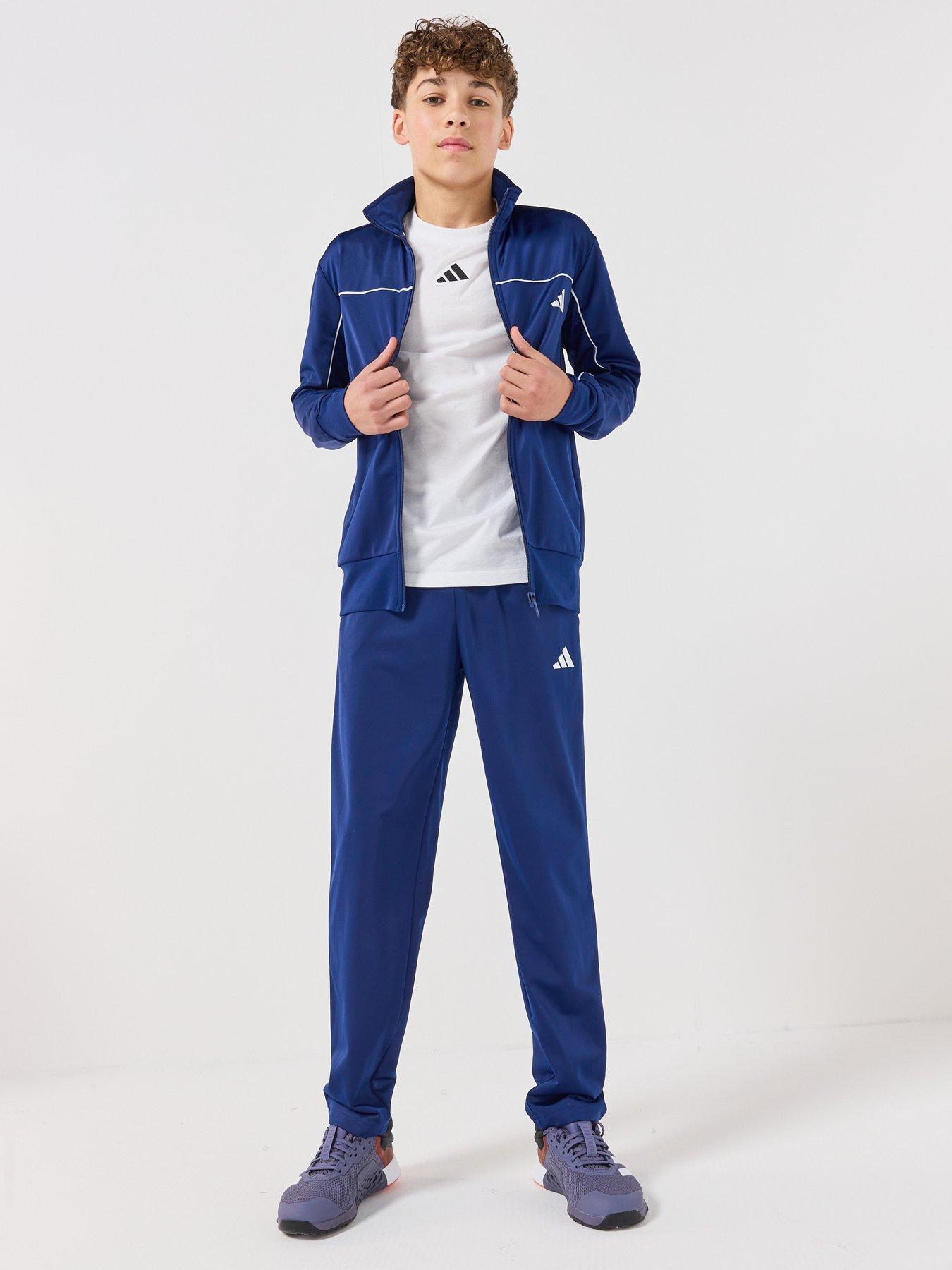 Image 3 of 6 of adidas Sportswear Junior Boys Tricot Tracksuit-blue