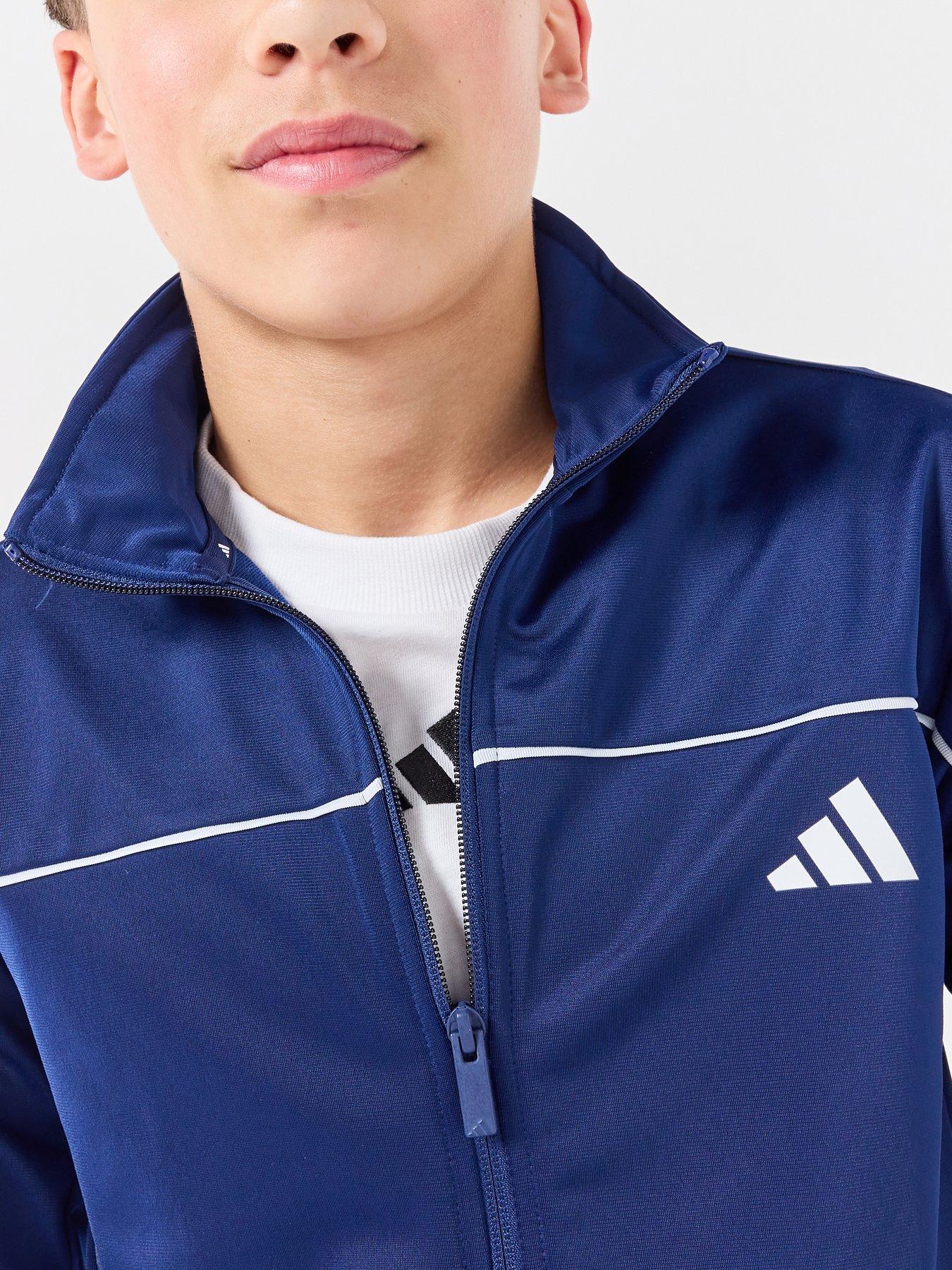 Image 4 of 6 of adidas Sportswear Junior Boys Tricot Tracksuit-blue