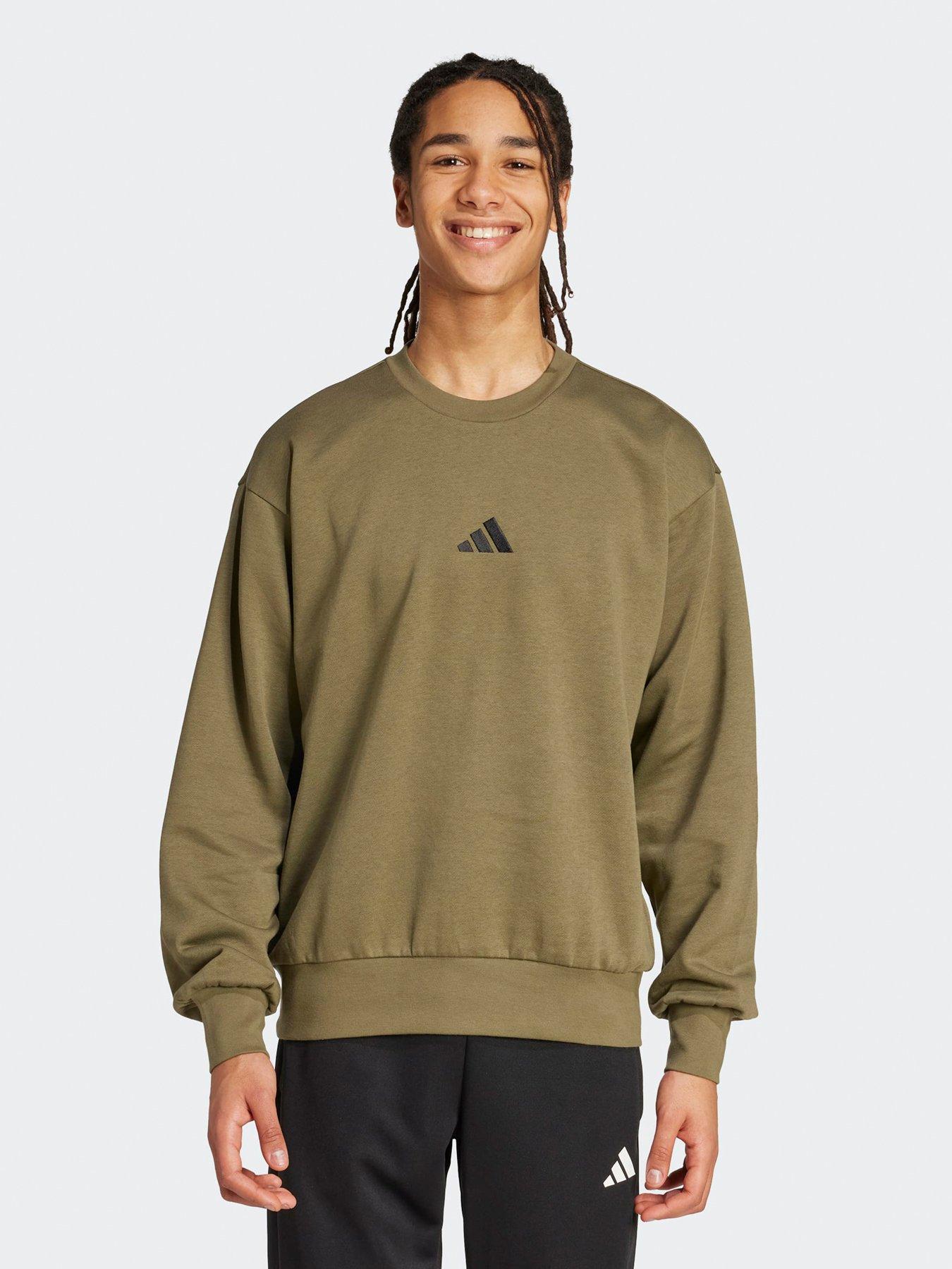 adidas-sportswear-mens-essentials-feel-cozy-fleece-sweatshirt-green