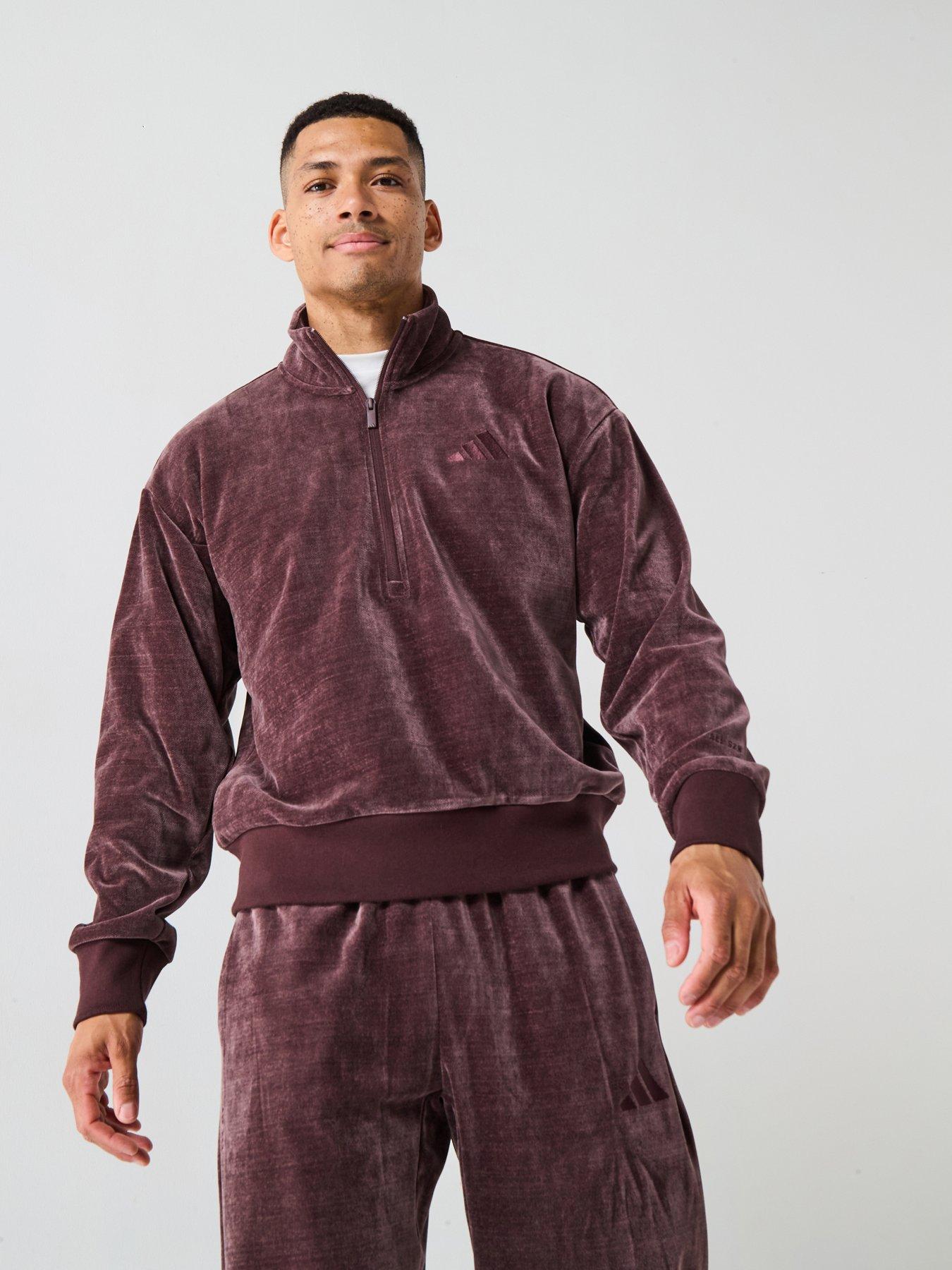 adidas-sportswear-mens-all-szn-luxe-half-zip-brown