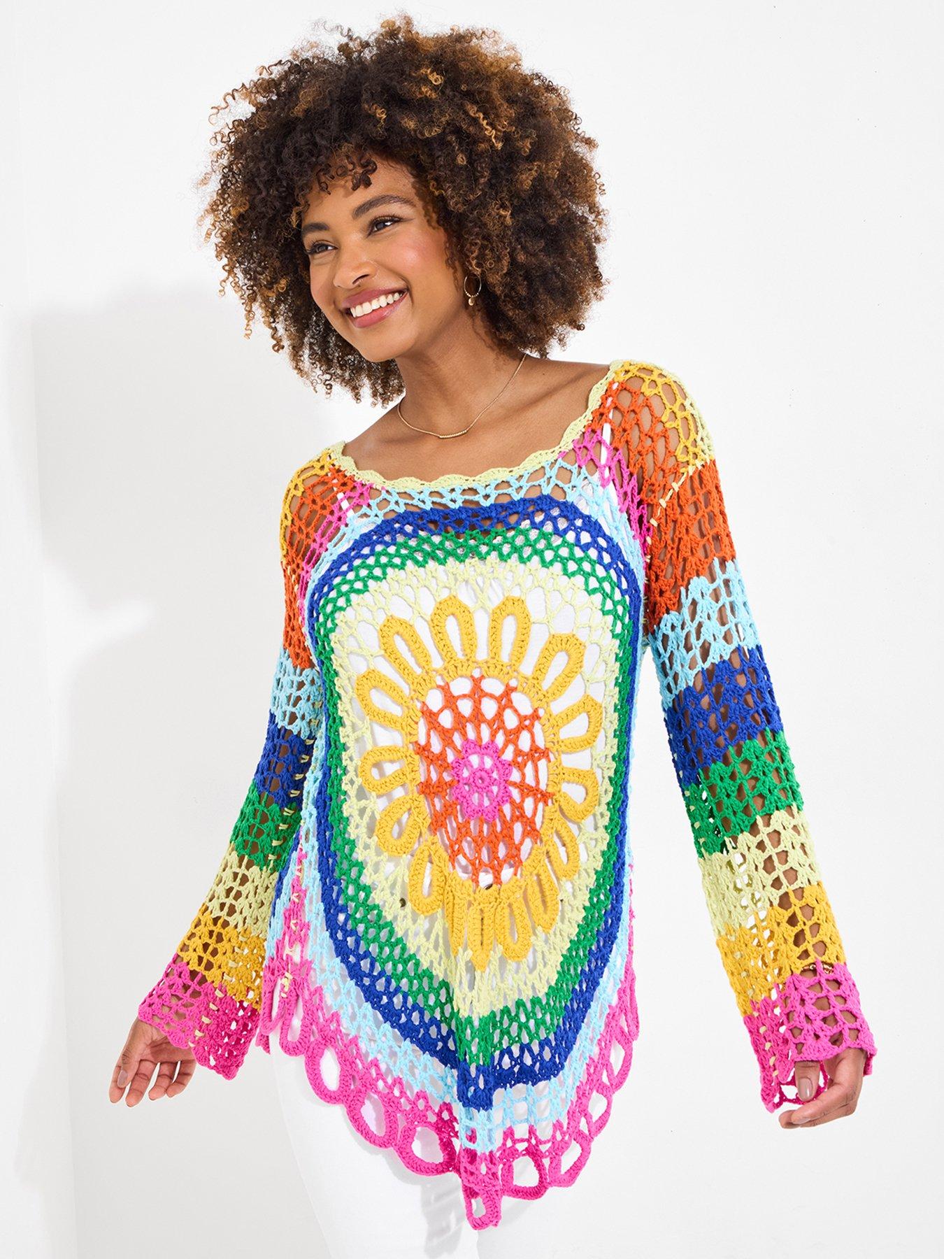 undefined Summer Sun Crochet Jumper - Multi