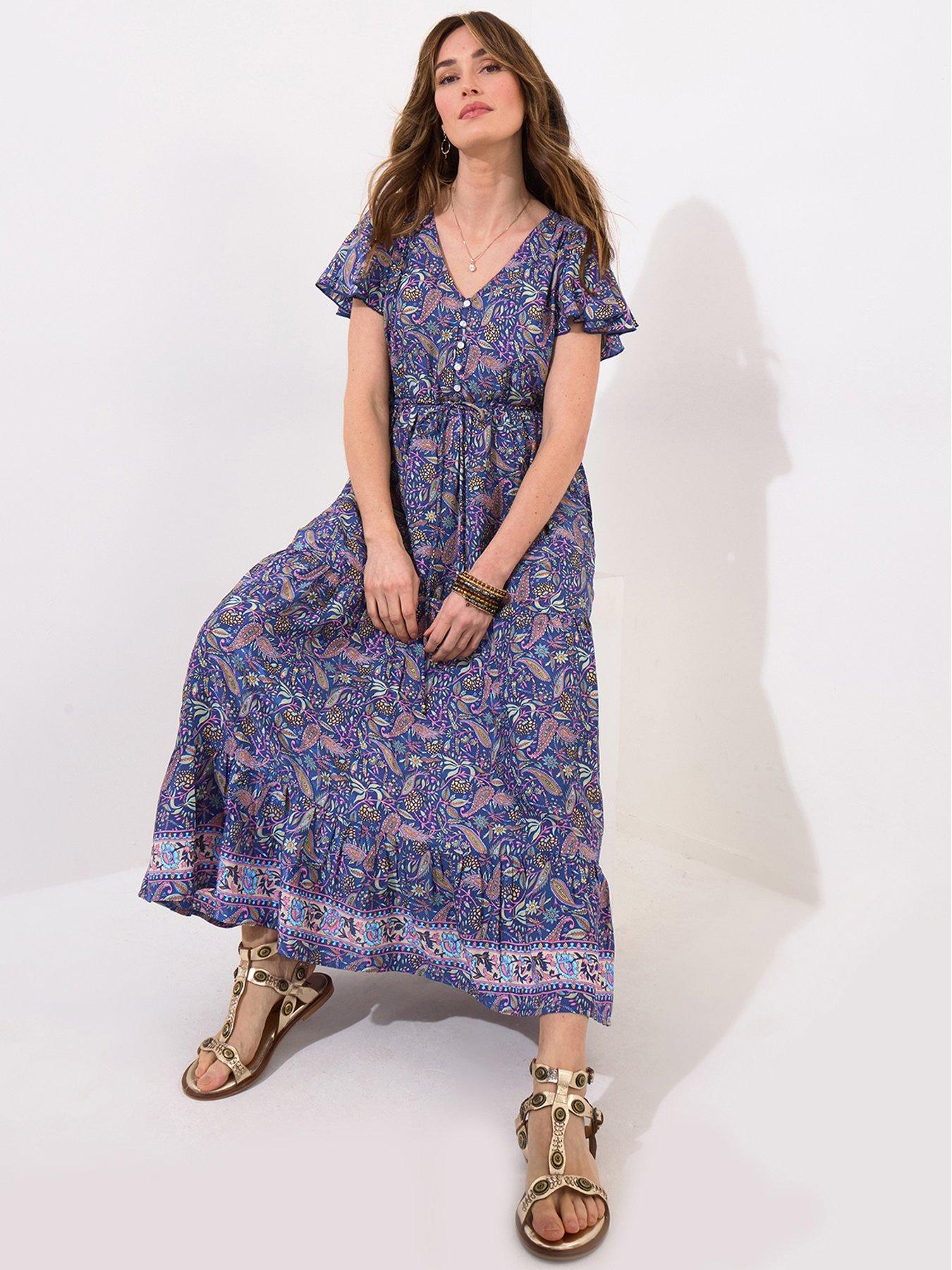 Image 1 of 5 of Joe Browns Petite Christie Boho Printed Maxi Dress - Navy
