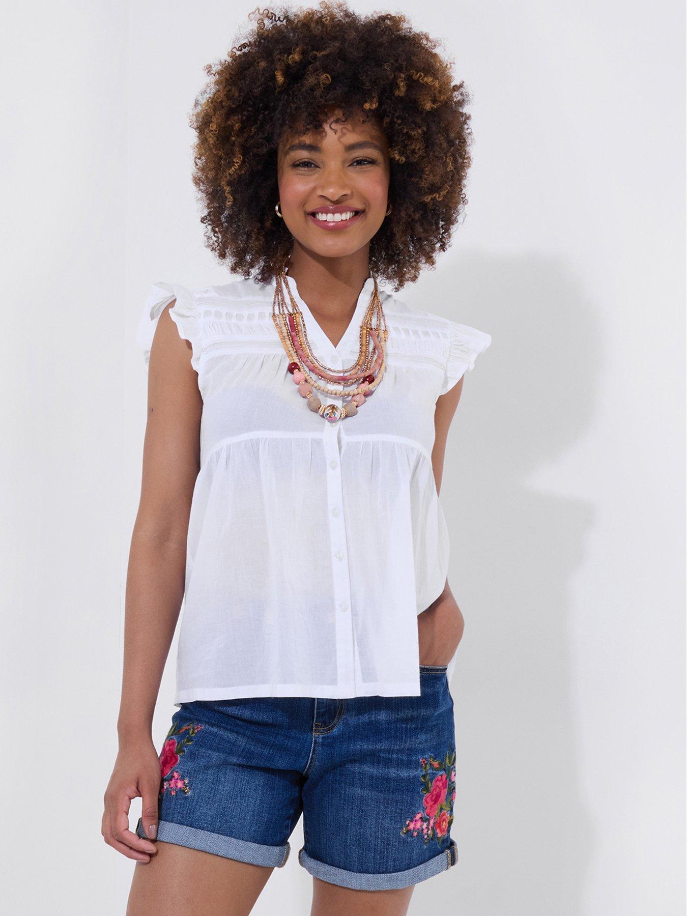 Image 1 of 5 of Joe Browns Prettiest Pintuck Cotton Blouse - White