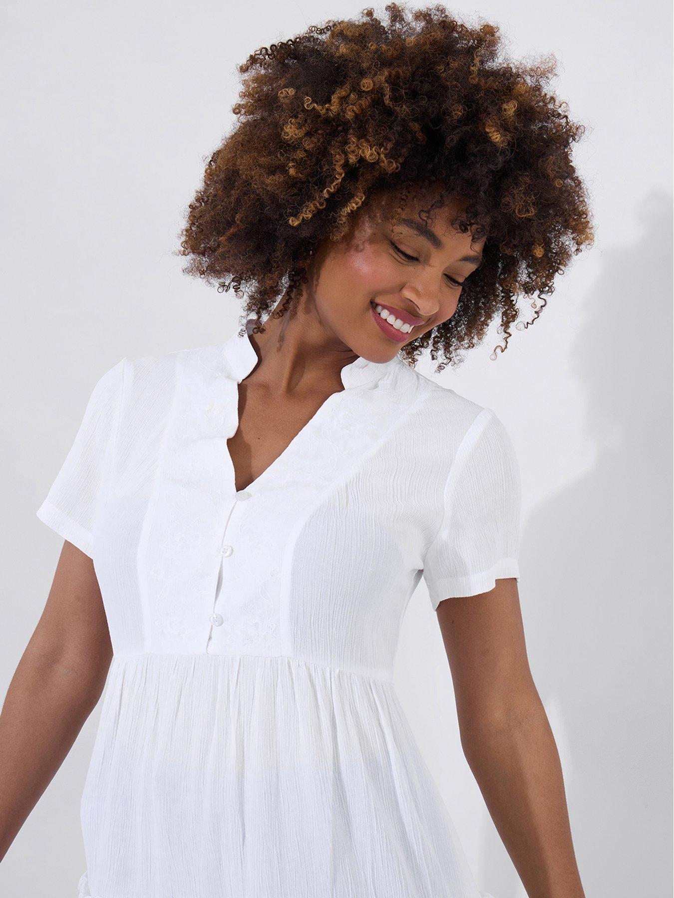 Image 2 of 6 of Joe Browns All Summer Long Embroidered Cotton Tunic - White