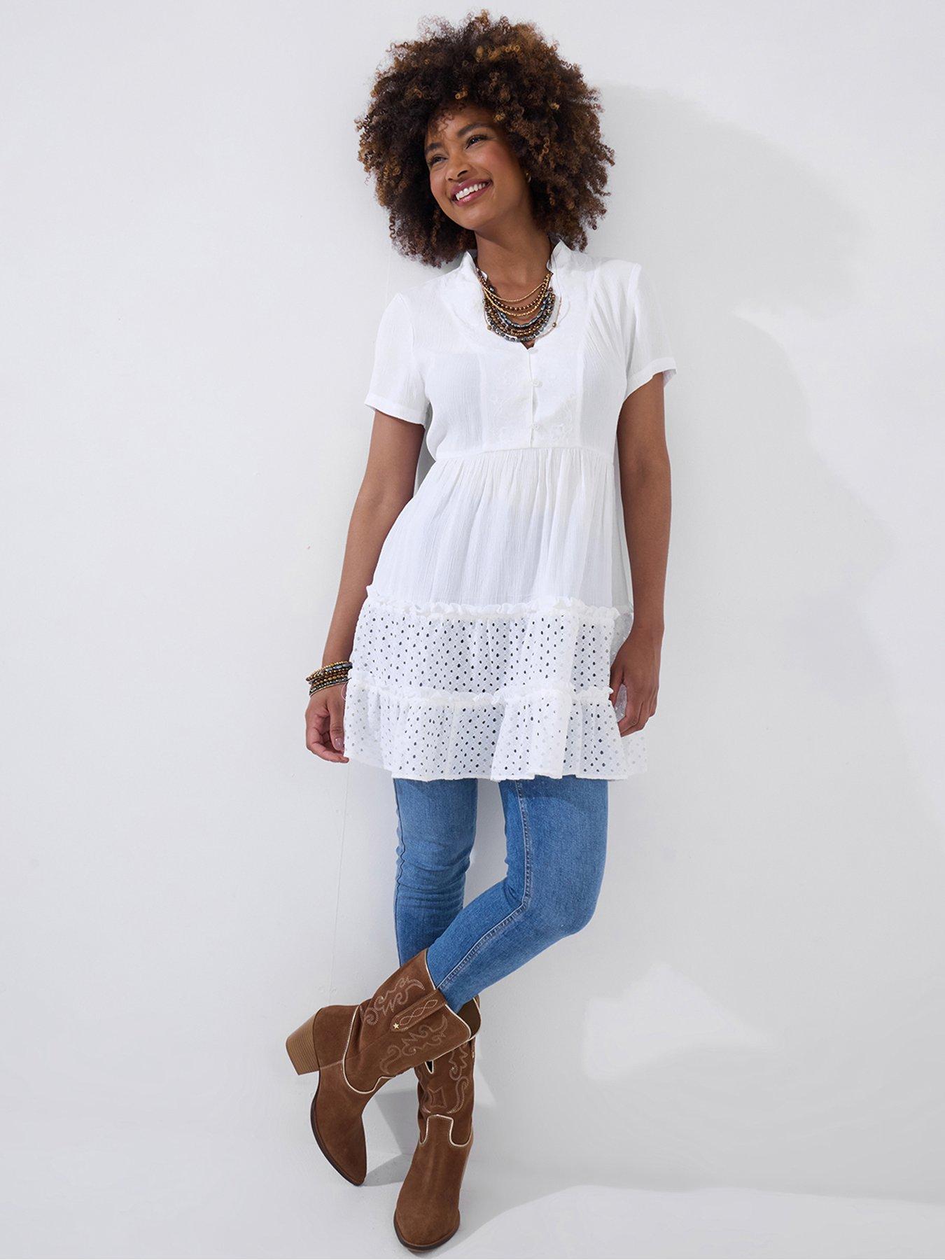 Image 4 of 6 of Joe Browns All Summer Long Embroidered Cotton Tunic - White