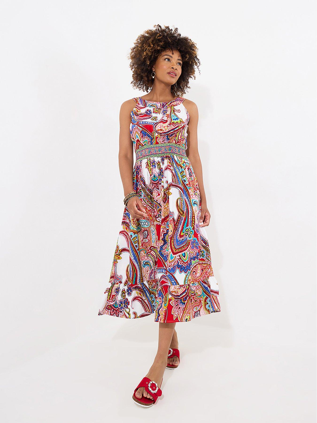 Image of Joe Browns Delphine Printed Dress - White