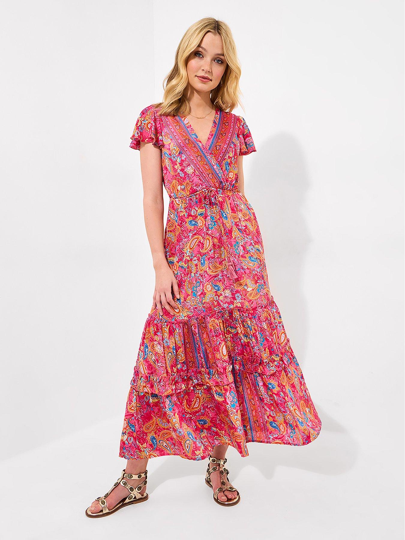undefined Fabulous Fiesta Printed Maxi Dress - Pink