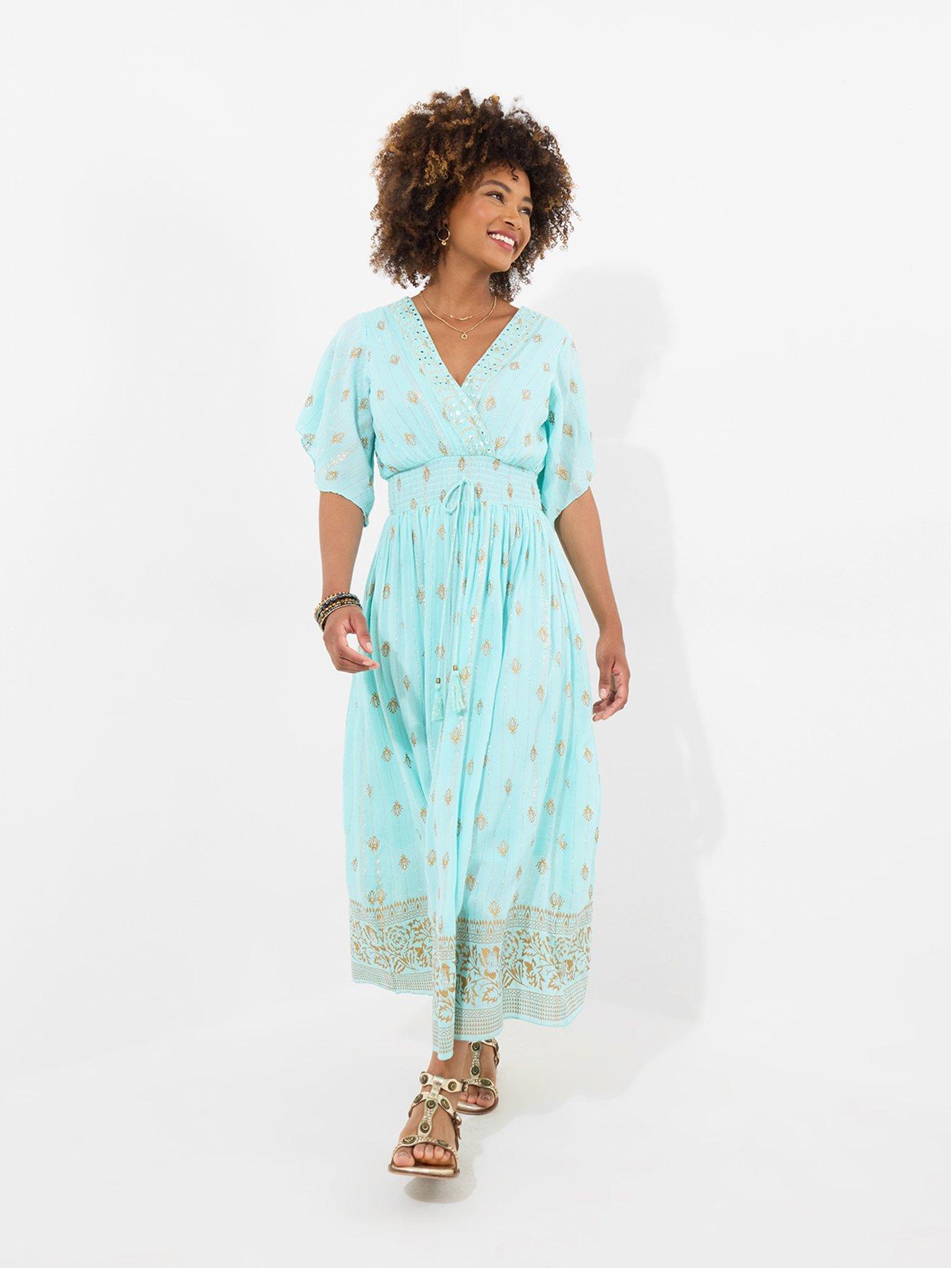 Image of Joe Browns Petite Reflections Embellished Maxi Dress - Blue