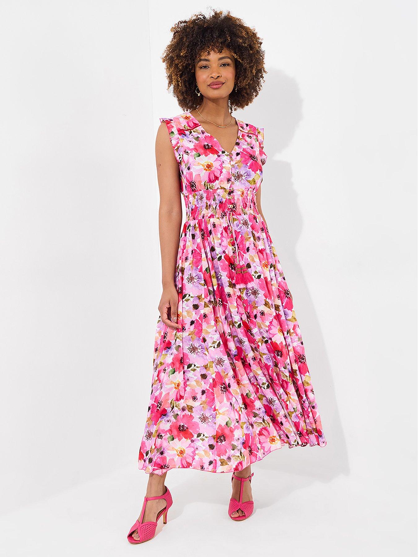 Image of Joe Browns Freya Floral Sequin Maxi Dress - Pink