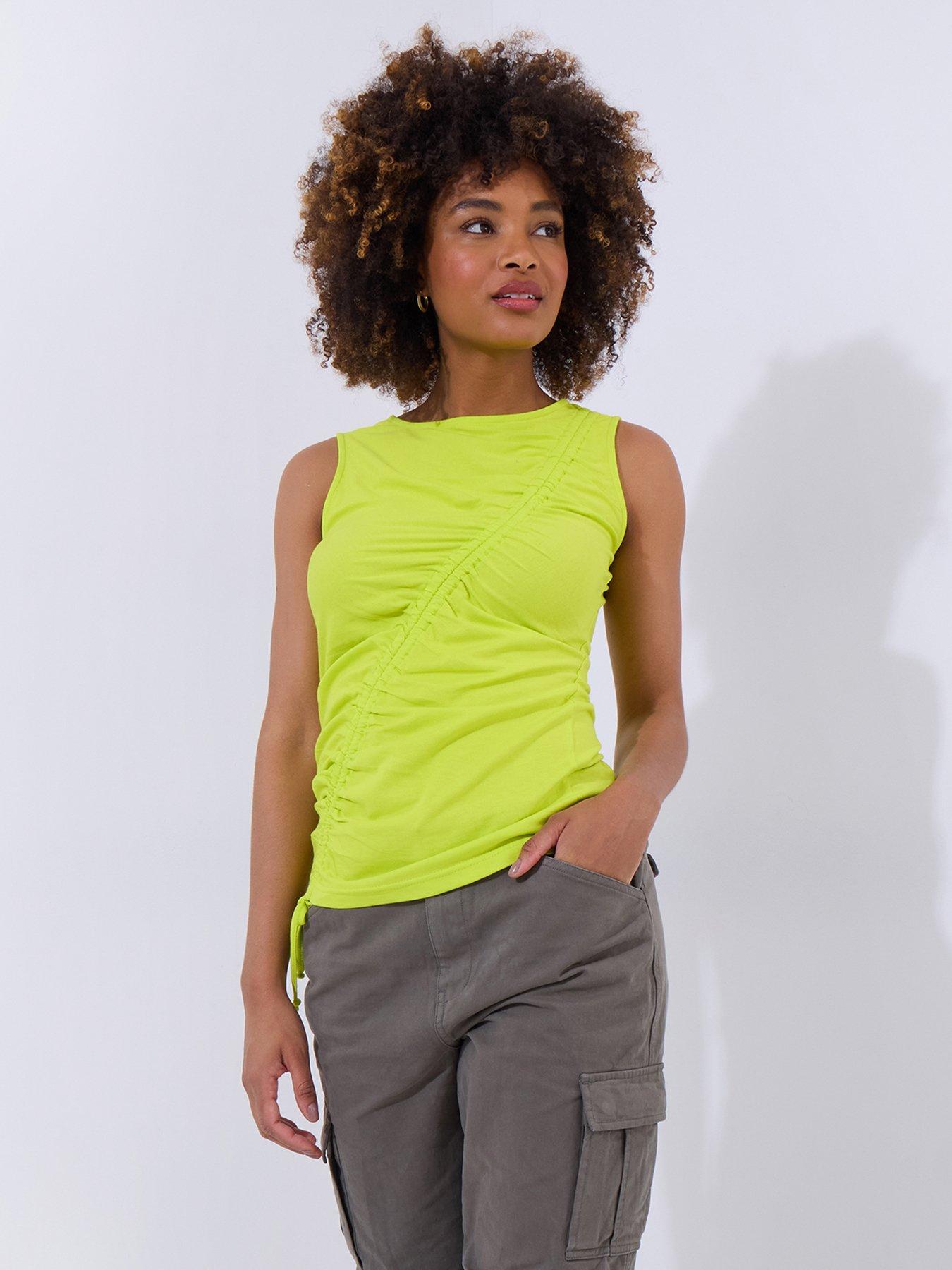 joe-browns-summer-brights-ruched-vest-lime-green