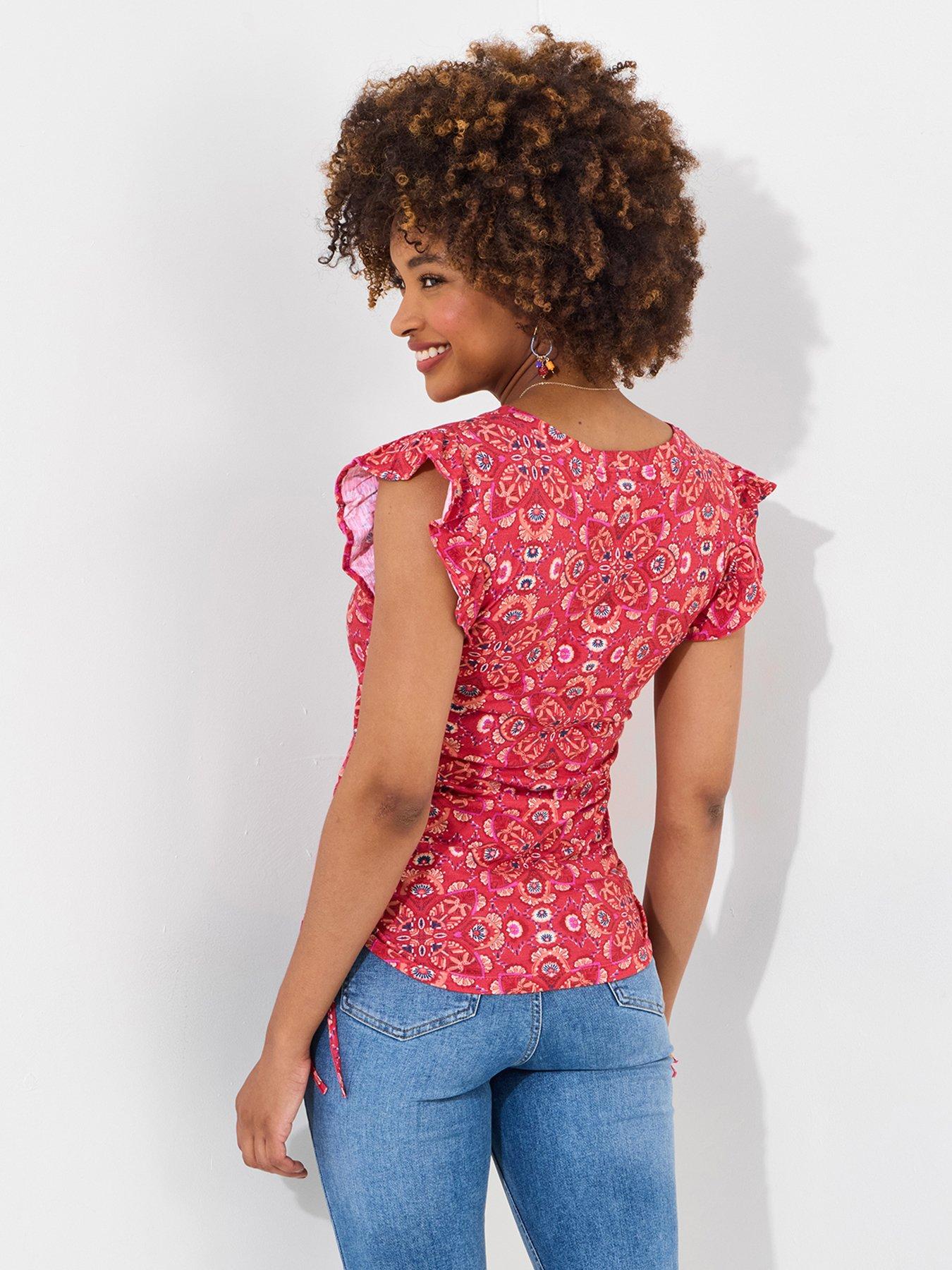 joe-browns-loretta-ruched-side-top-redback