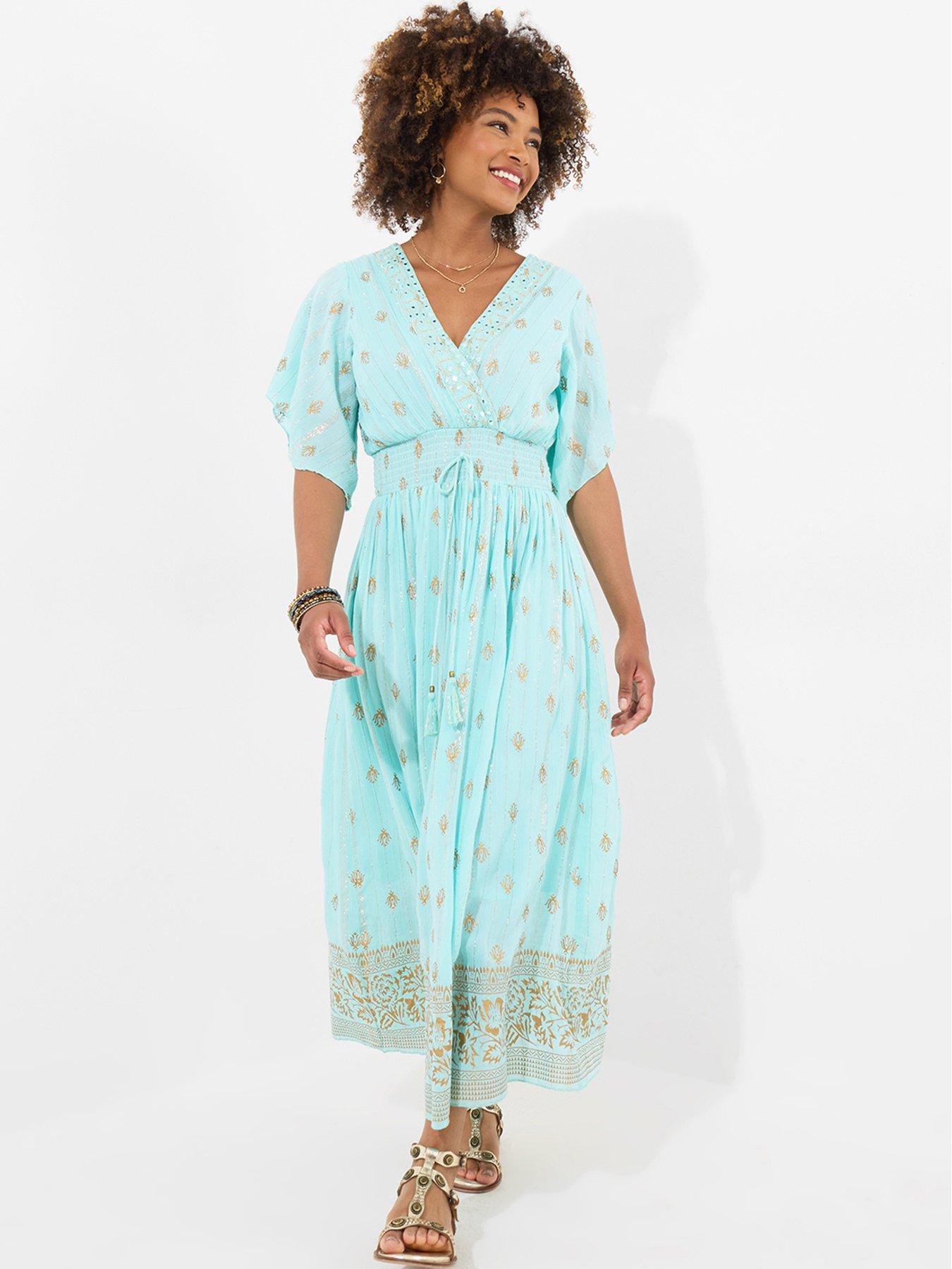 Image of Joe Browns Reflections Embellished Maxi Dress - BLUE