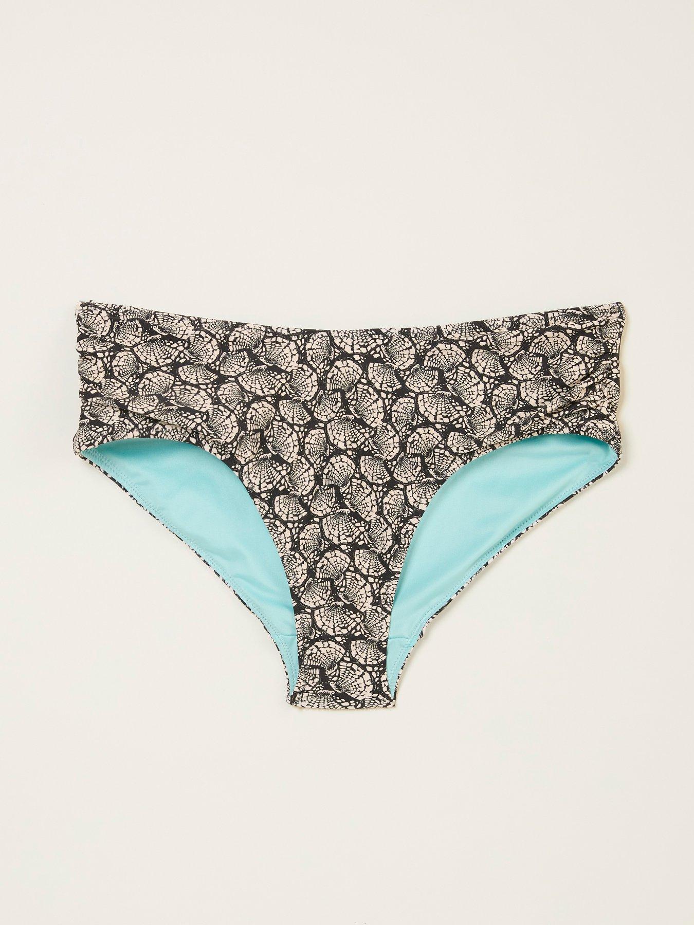 Image 5 of 5 of FatFace Camber Mono Shell Bikini Bottoms - Black