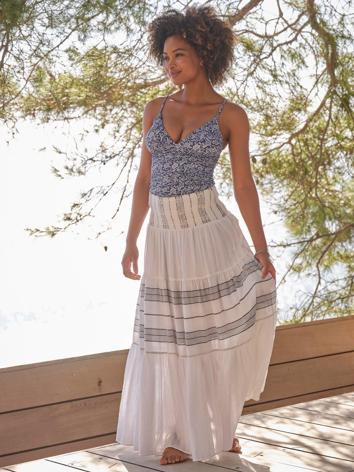 fatface-roxy-stripe-skirt-white