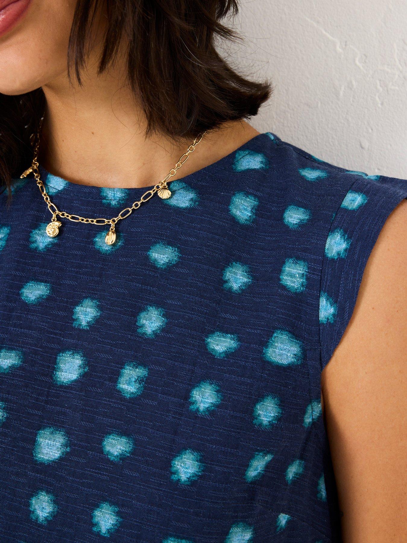 Image 5 of 6 of FatFace Fliss Shibori Spot Vest - Navy