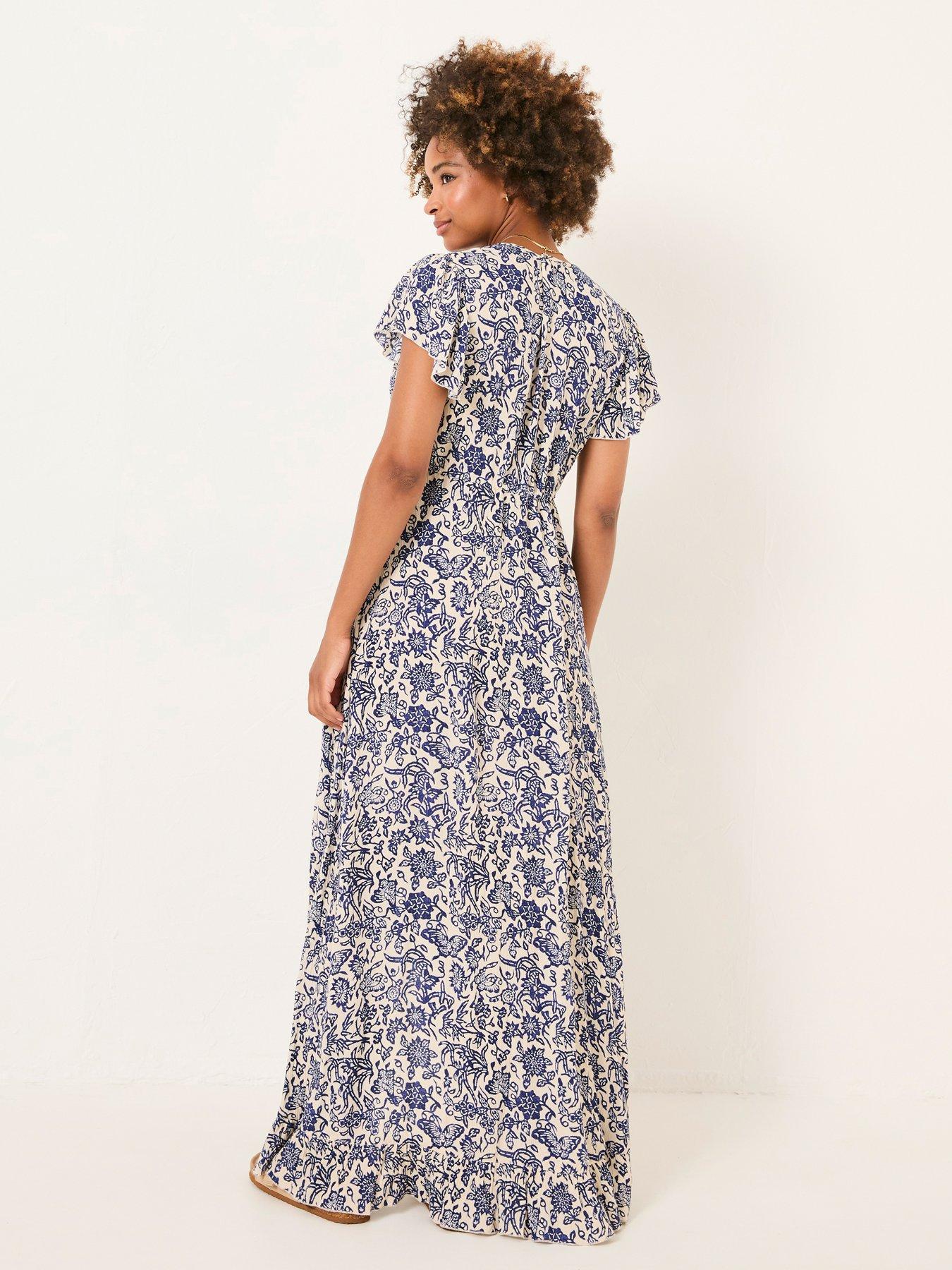 Image 2 of 6 of FatFace Erin Wrap Dress - Blue